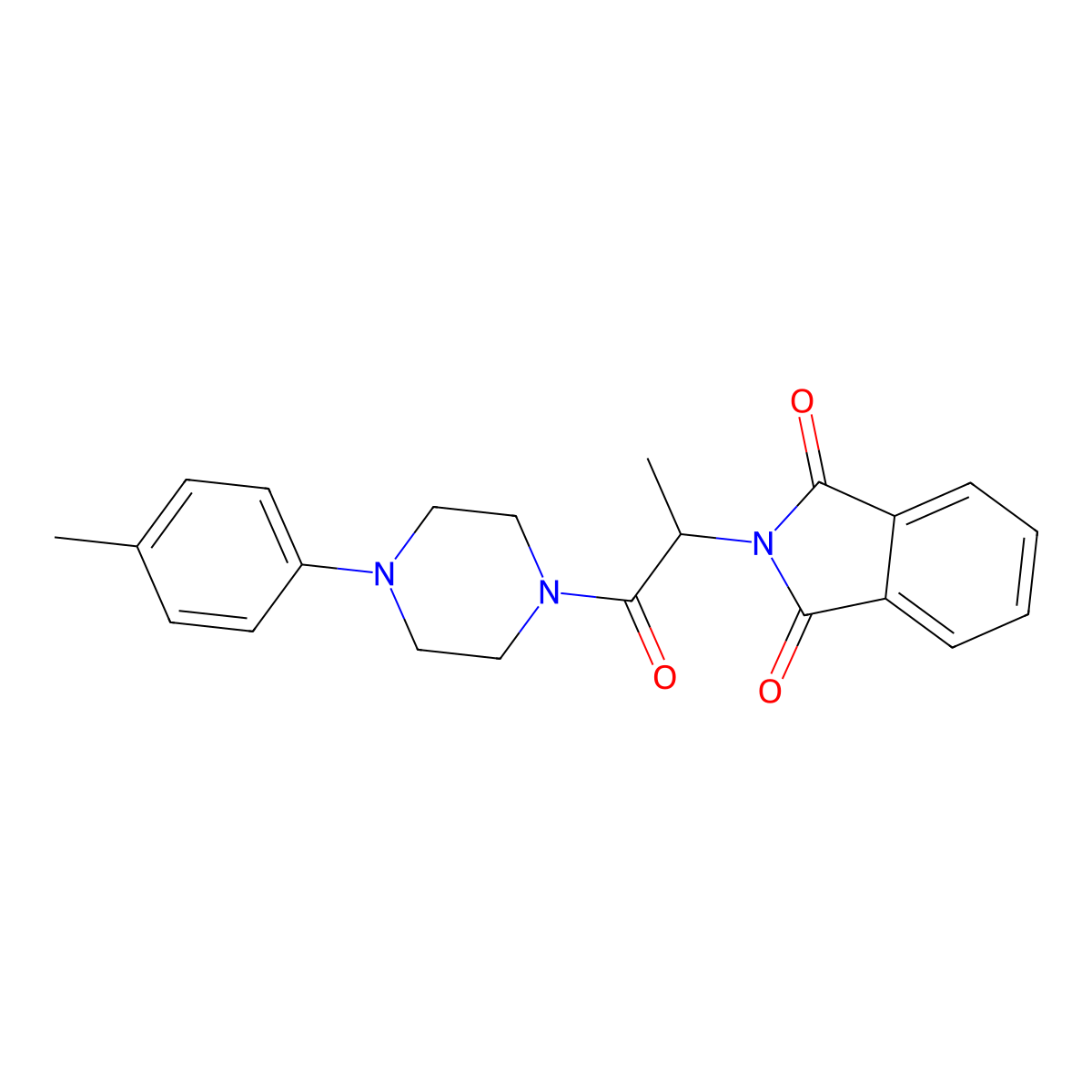 2-[1-Methyl-2-oxo-2-(4-p-tolyl-piperazin-1-yl)-ethyl]-isoindole-1,3-dione molecular structure, CAS 333412-20-7