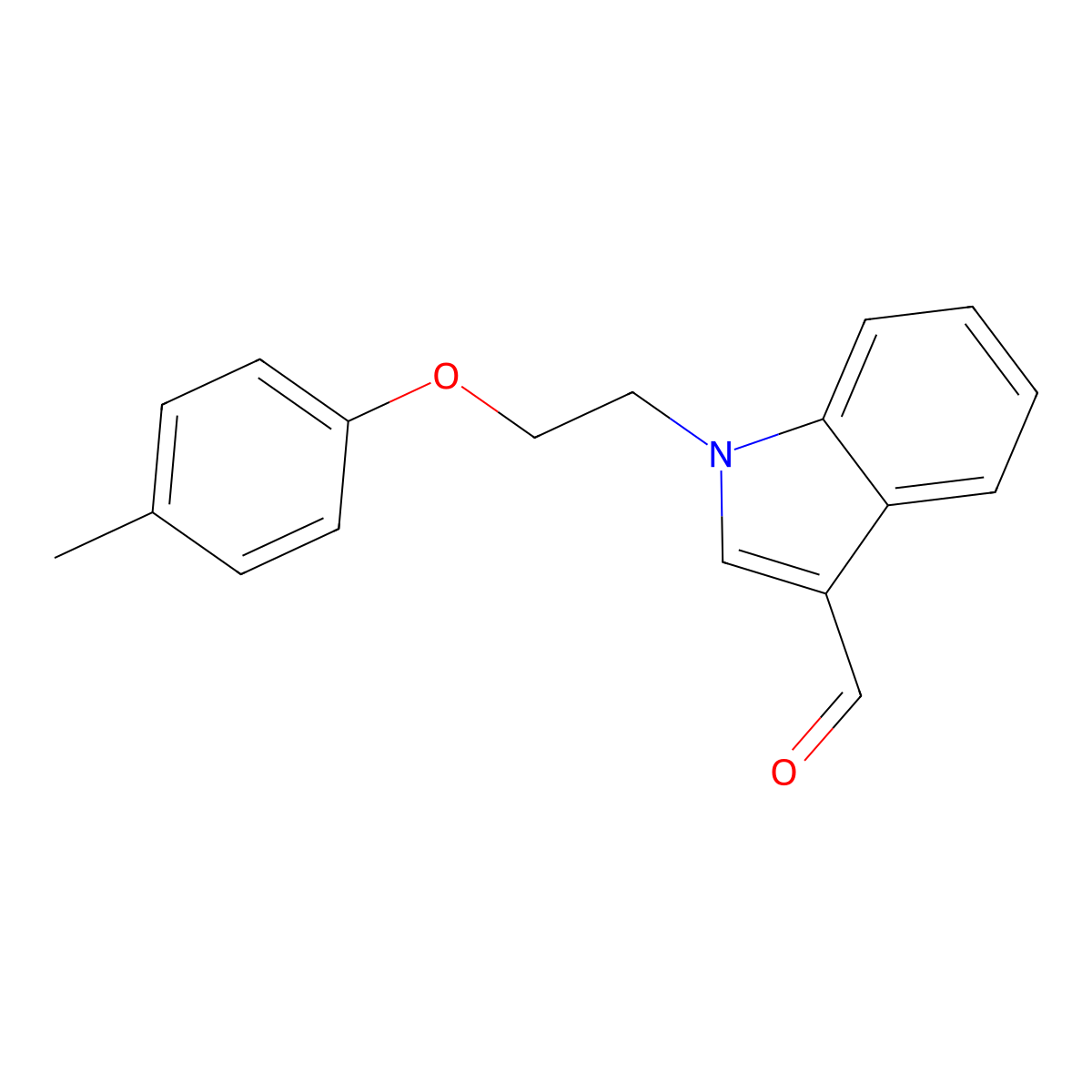 1-[2-(4-methylphenoxy)ethyl]-1H-indole-3-carbaldehyde molecular structure, CAS 333412-99-0