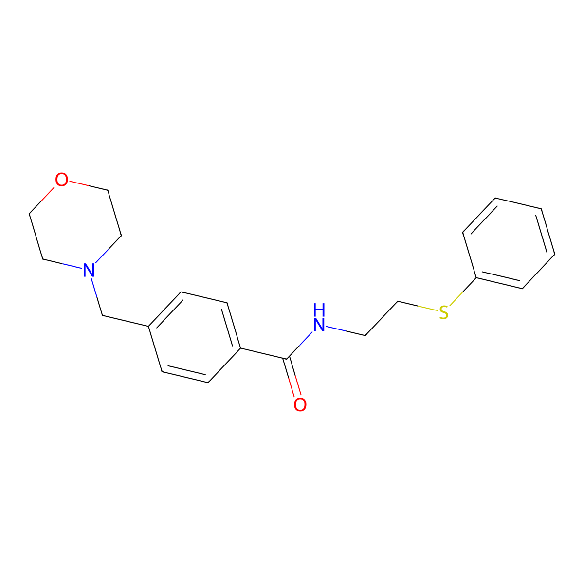 4-(morpholin-4-ylmethyl)-N-(2-phenylsulfanylethyl)benzamide molecular structure, CAS 333413-09-5