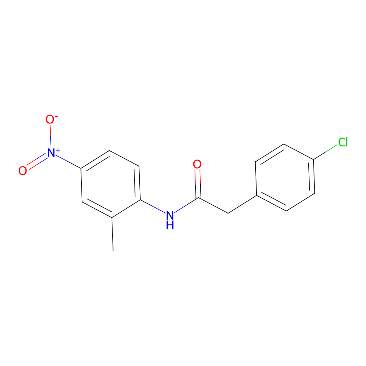 2-(4-chlorophenyl)-N-(2-methyl-4-nitrophenyl)acetamide molecular structure, CAS 333413-22-2