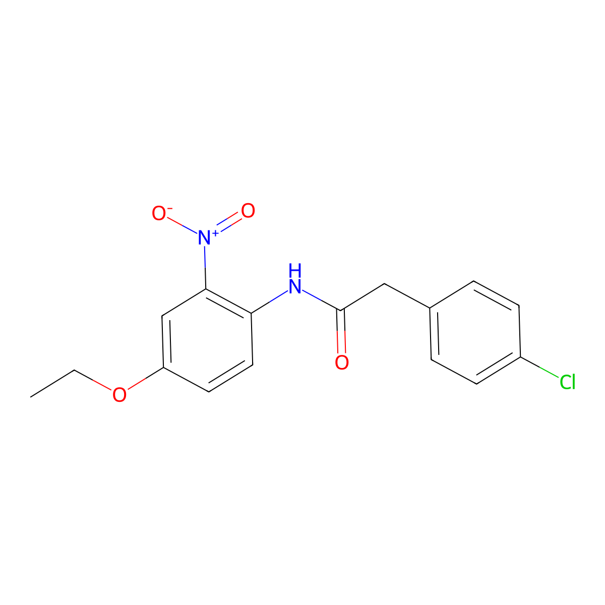 2-(4-chlorophenyl)-N-(4-ethoxy-2-nitrophenyl)acetamide molecular structure, CAS 333413-28-8