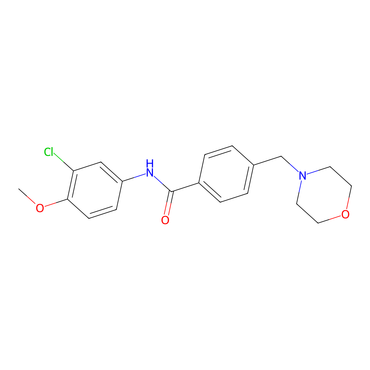 N-(3-chloro-4-methoxyphenyl)-4-(morpholin-4-ylmethyl)benzamide molecular structure, CAS 333413-61-9
