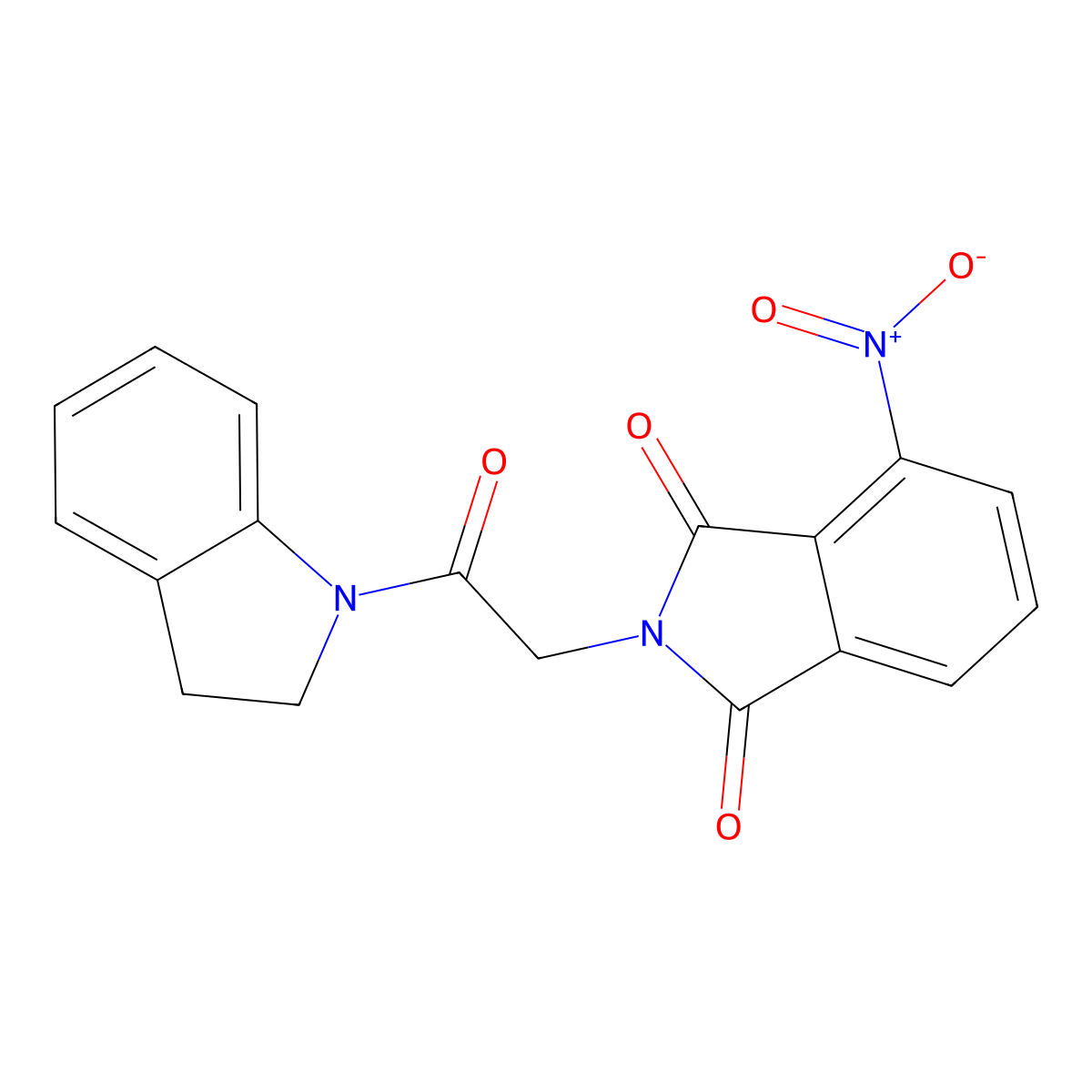 2-[2-(2,3-Dihydroindol-1-yl)-2-oxoethyl]-4-nitroisoindole-1,3-dione molecular structure, CAS 333413-80-2