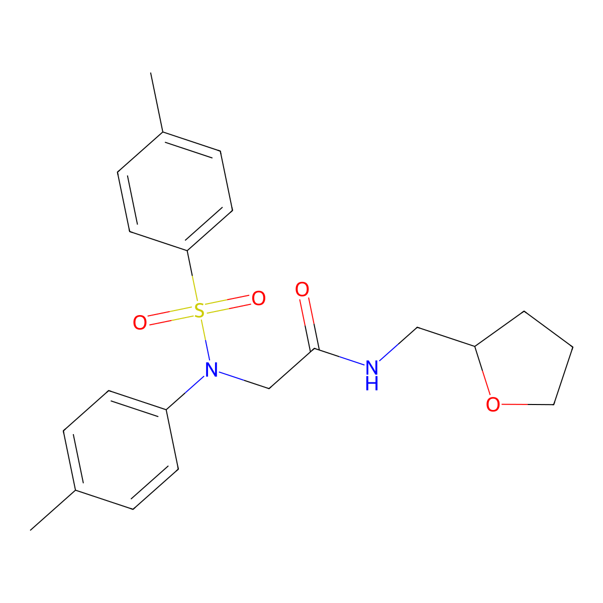 2-(4-methyl-N-(4-methylphenyl)sulfonylanilino)-N-(oxolan-2-ylmethyl)acetamide molecular structure, CAS 333413-83-5