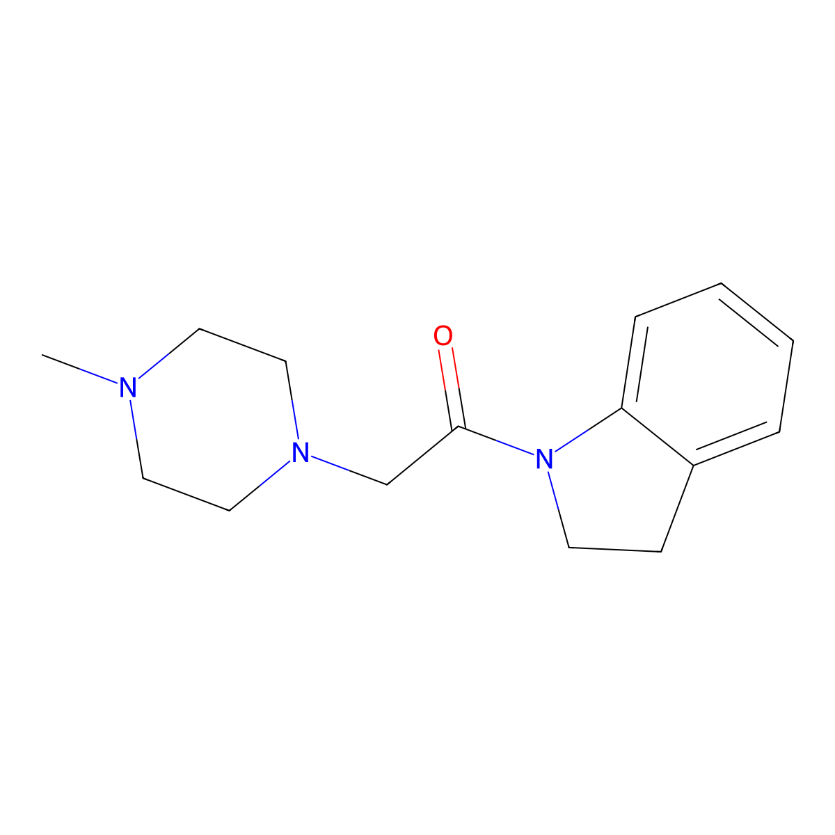1-Indolinyl-2-(4-methylpiperazinyl)ethan-1-one molecular structure, CAS 333413-84-6