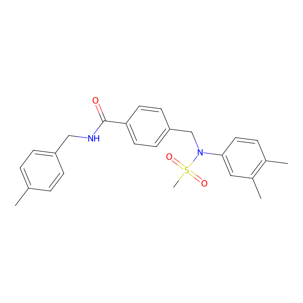 4-[(3,4-dimethyl-N-methylsulfonylanilino)methyl]-N-[(4-methylphenyl)methyl]benzamide molecular structure, CAS 333413-91-5