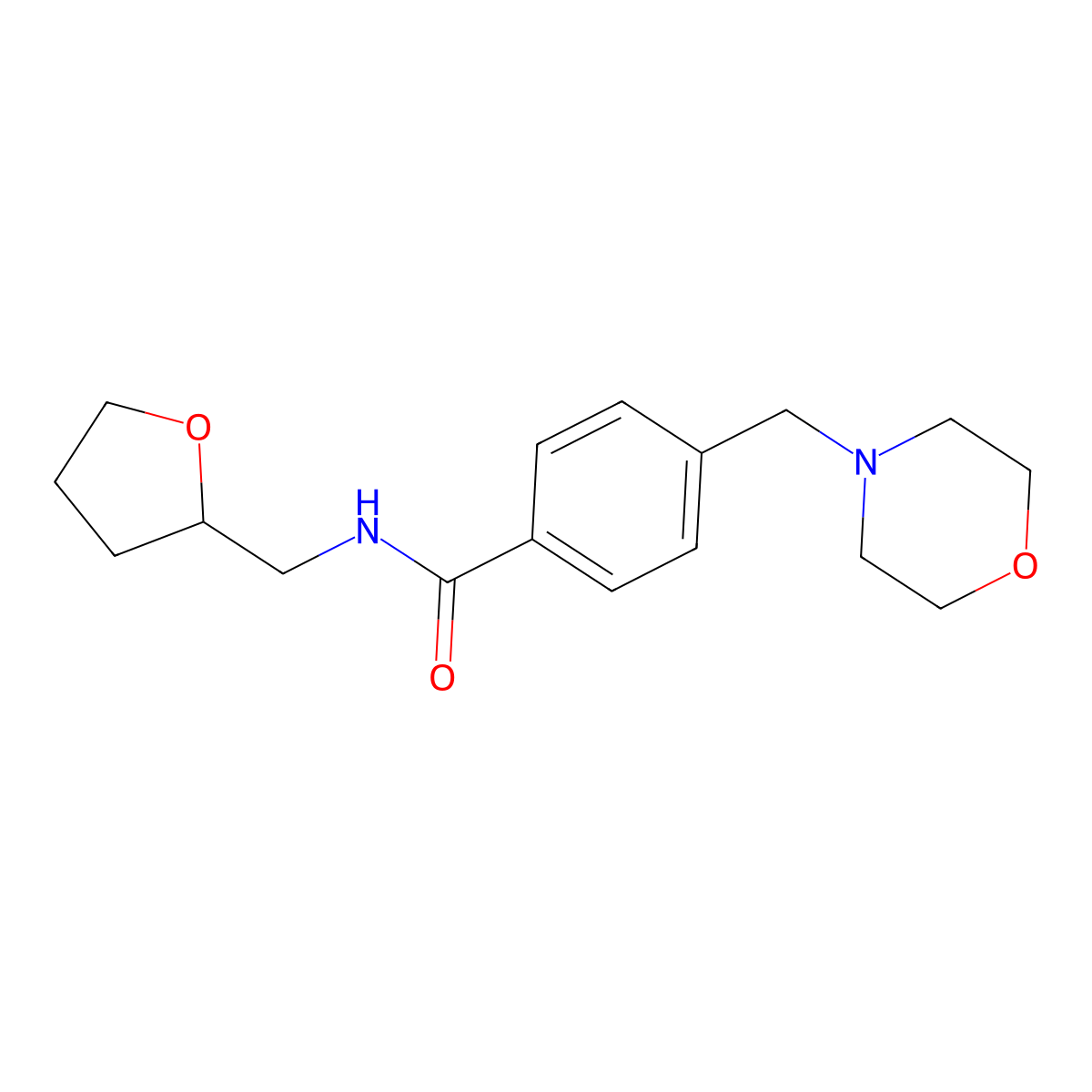 4-(morpholin-4-ylmethyl)-N-(oxolan-2-ylmethyl)benzamide molecular structure, CAS 333414-06-5