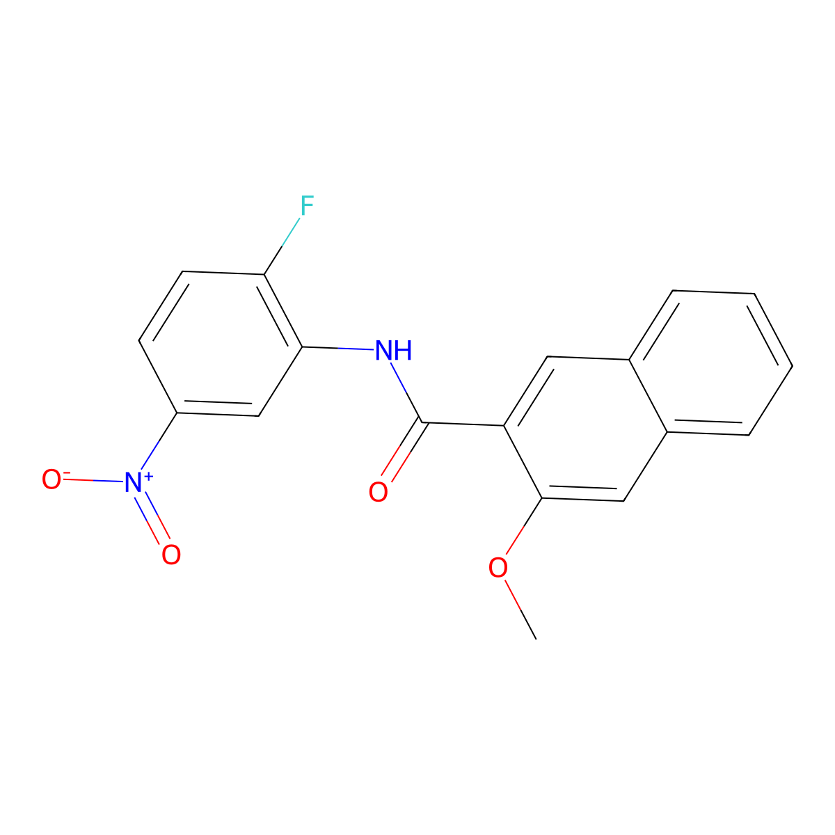 N-(2-fluoro-5-nitrophenyl)-3-methoxynaphthalene-2-carboxamide molecular structure, CAS 333414-72-5