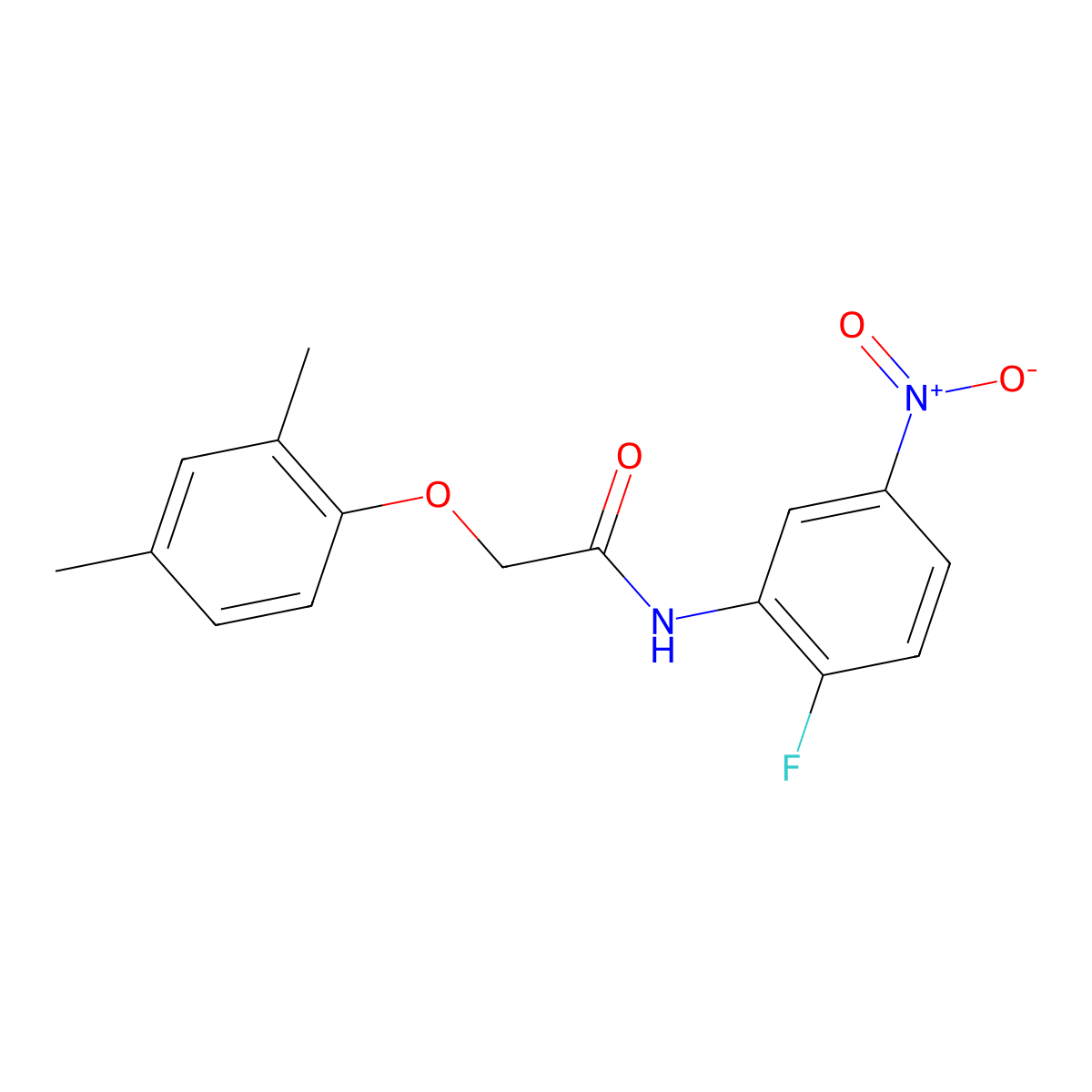 2-(2,4-dimethylphenoxy)-N-{2-fluoro-5-nitrophenyl}acetamide molecular structure, CAS 333414-84-9