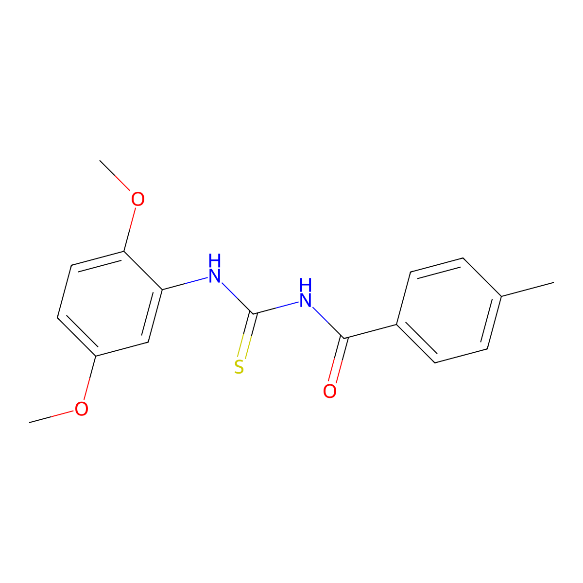 N-[(2,5-dimethoxyphenyl)carbamothioyl]-4-methylbenzamide molecular structure, CAS 333414-92-9