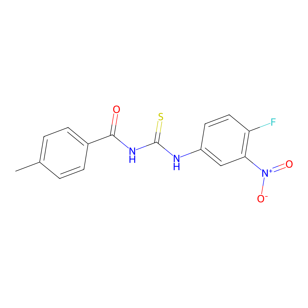 N-[(4-fluoro-3-nitrophenyl)carbamothioyl]-4-methylbenzamide molecular structure, CAS 333414-94-1