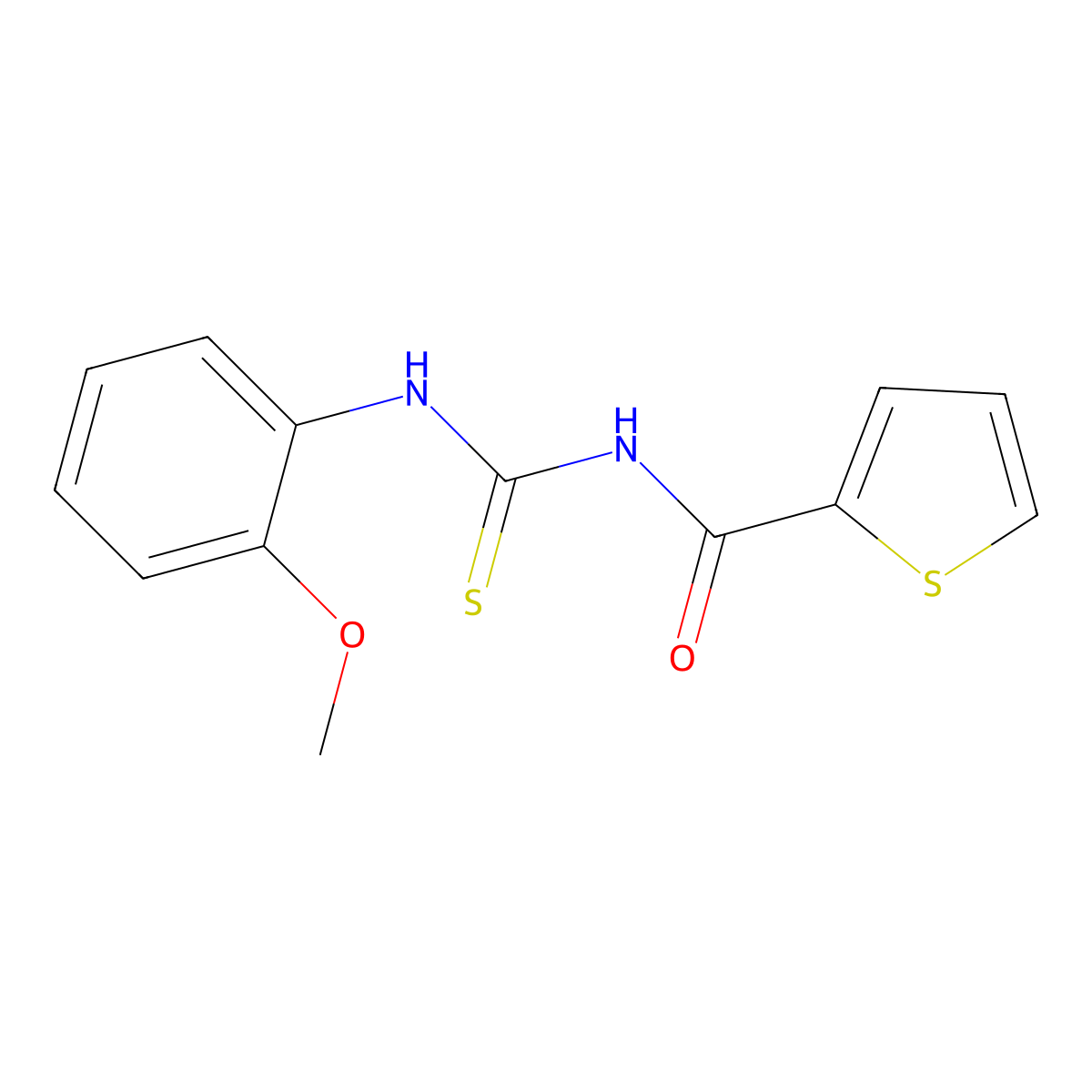 N-[(2-methoxyphenyl)carbamothioyl]thiophene-2-carboxamide molecular structure, CAS 333415-04-6