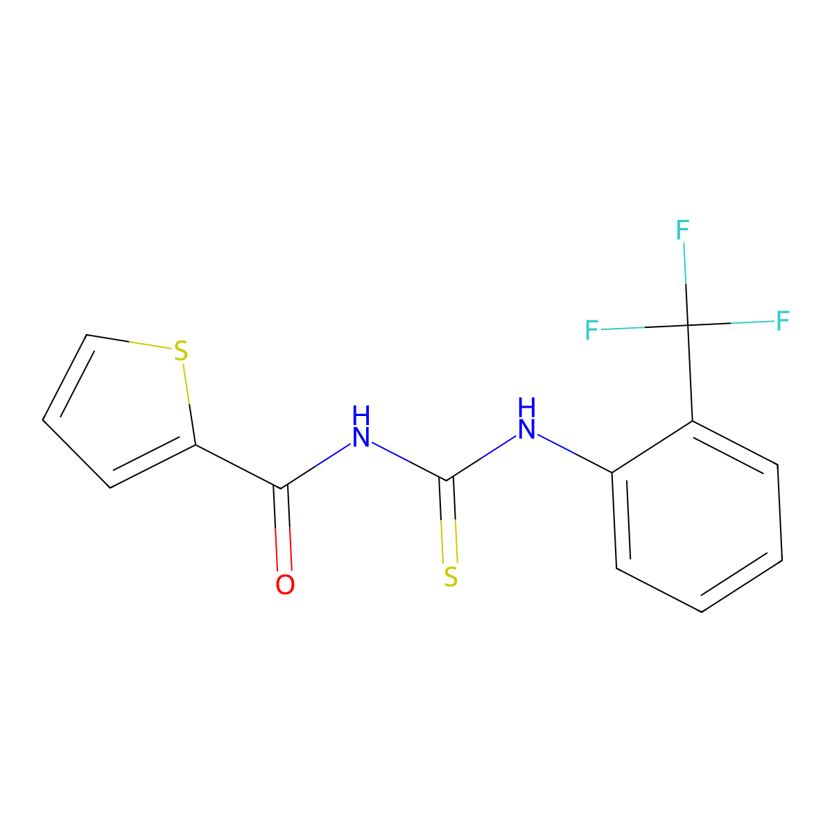 N-[[2-(trifluoromethyl)phenyl]carbamothioyl]thiophene-2-carboxamide molecular structure, CAS 333415-06-8