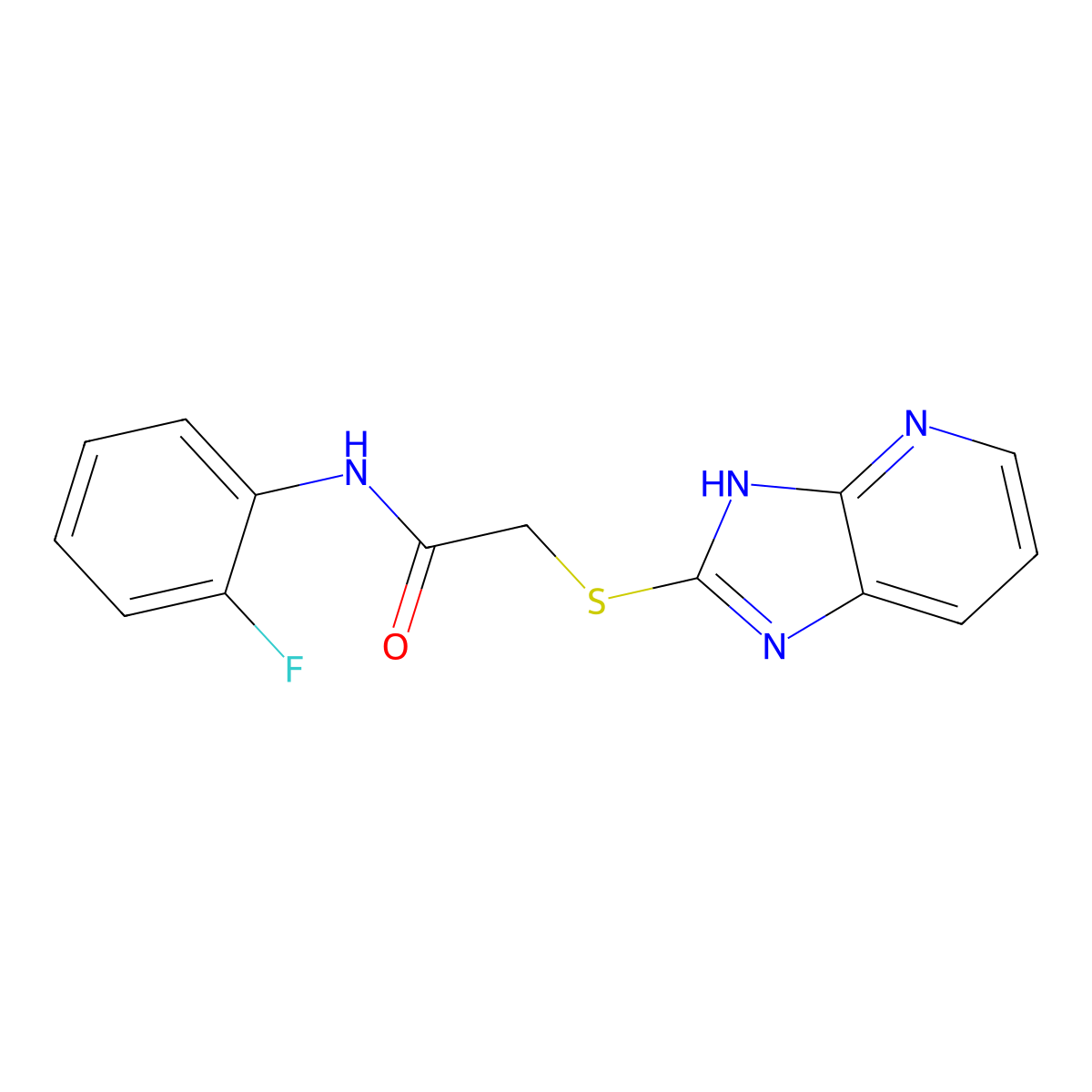 N-(2-fluorophenyl)-2-(1H-imidazo[4,5-b]pyridin-2-ylsulfanyl)acetamide molecular structure, CAS 333415-44-4