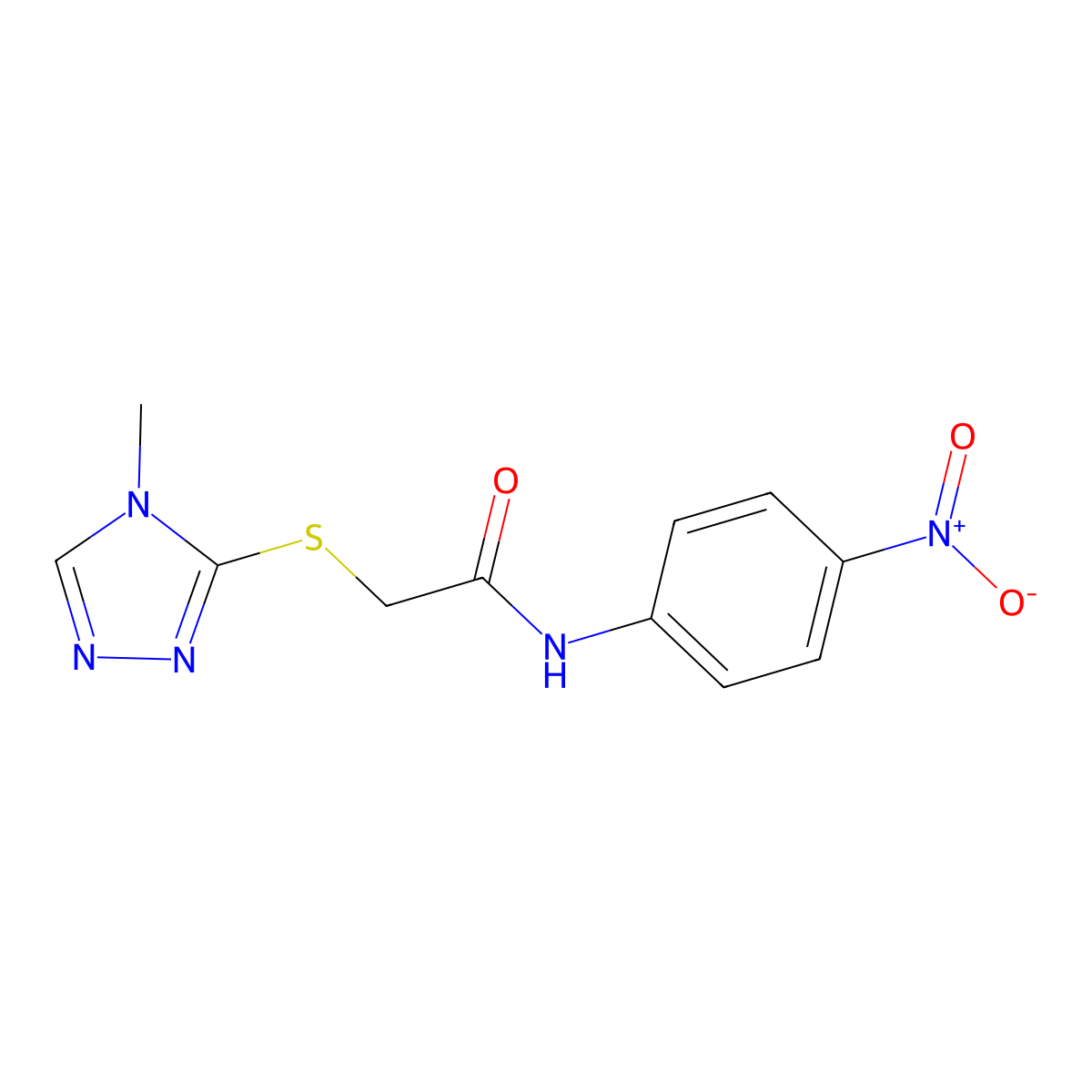 2-[(4-methyl-1,2,4-triazol-3-yl)sulfanyl]-N-(4-nitrophenyl)acetamide molecular structure, CAS 333415-68-2