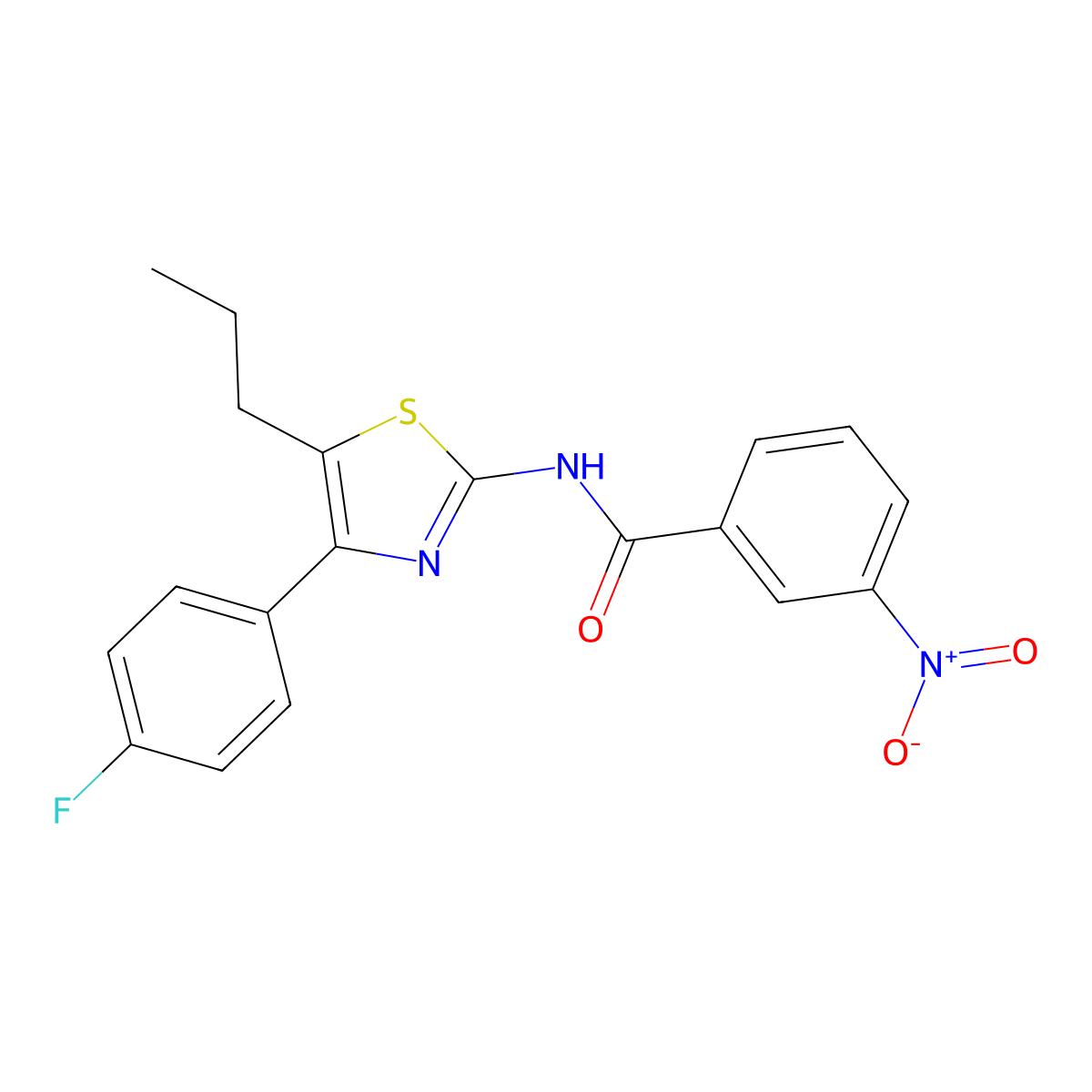 N-[4-(4-fluorophenyl)-5-propyl-1,3-thiazol-2-yl]-3-nitrobenzamide molecular structure, CAS 333415-76-2