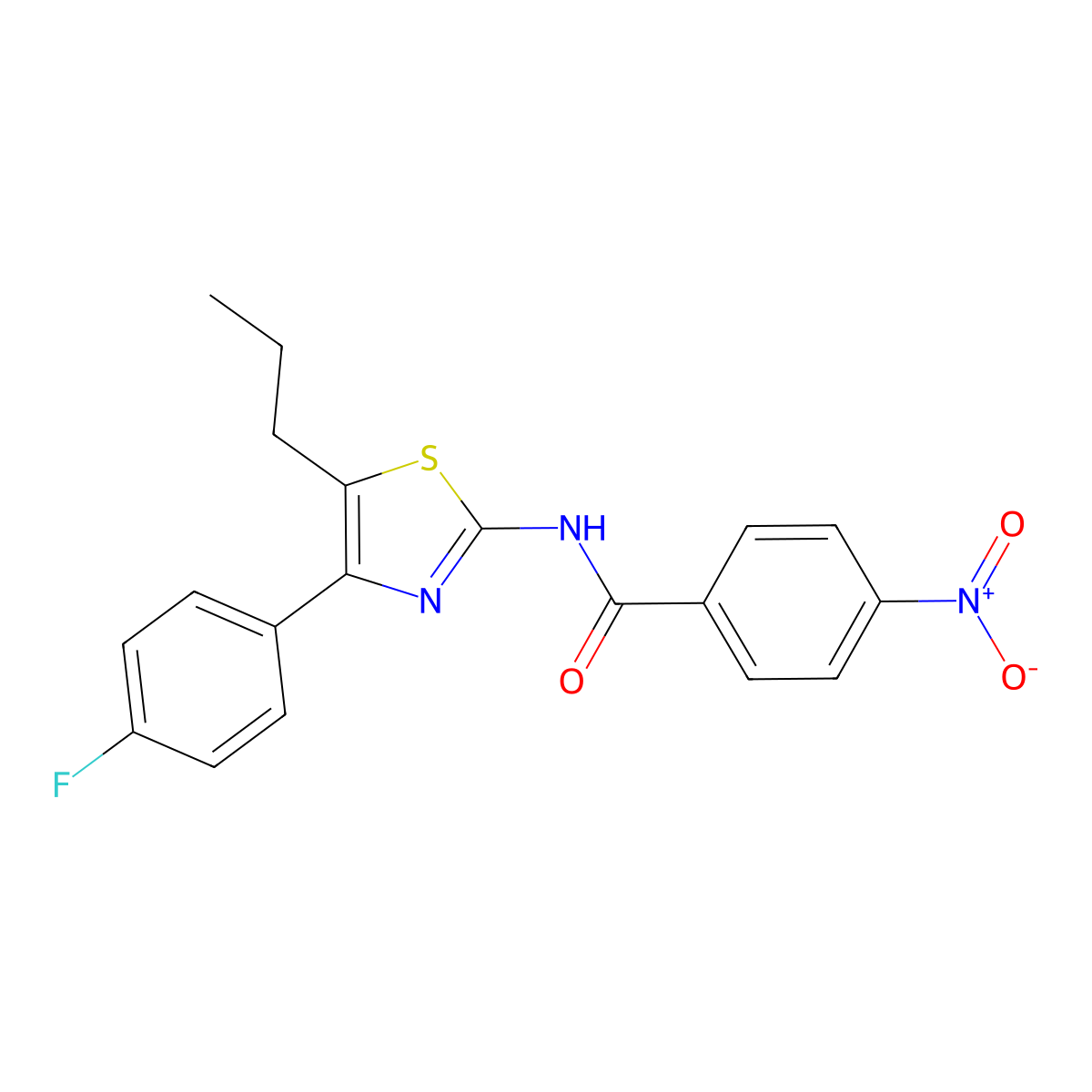 N-[4-(4-fluorophenyl)-5-propyl-1,3-thiazol-2-yl]-4-nitrobenzamide molecular structure, CAS 333415-78-4