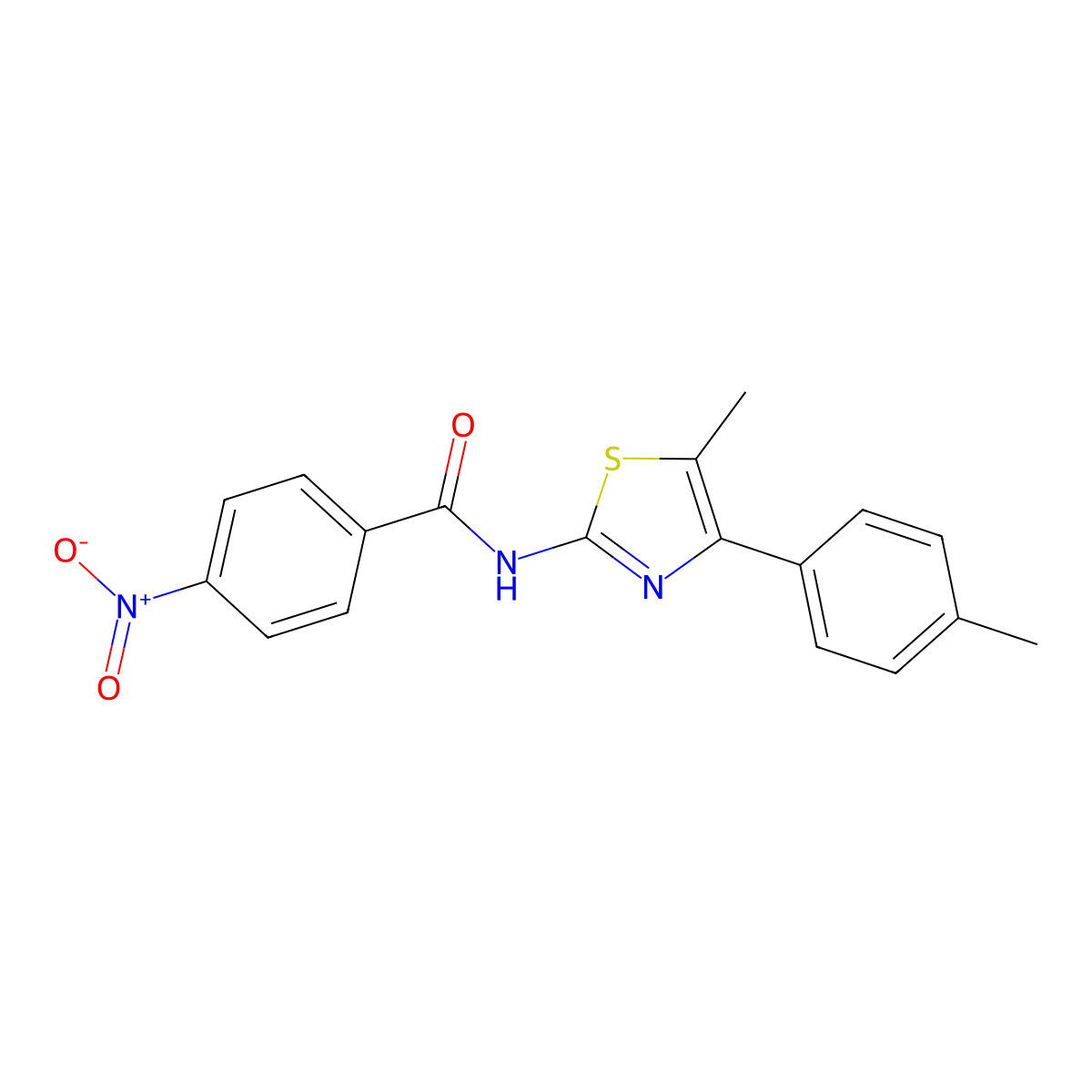 4-nitro-N-[5-methyl-4-(4-methylphenyl)-1,3-thiazol-2-yl]benzamide molecular structure, CAS 333415-79-5