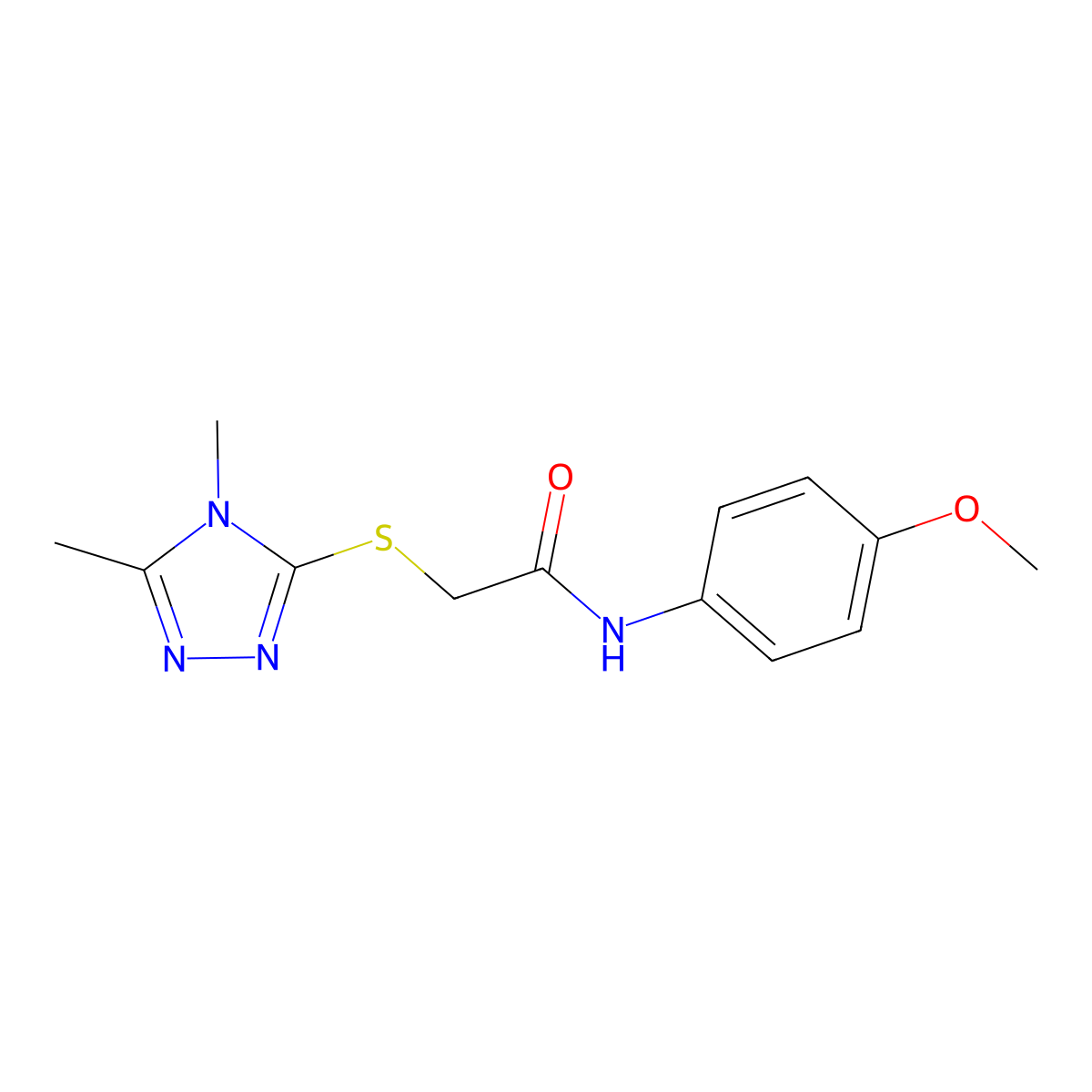 2-[(4,5-dimethyl-4H-1,2,4-triazol-3-yl)sulfanyl]-N-(4-methoxyphenyl)acetamide molecular structure, CAS 333415-98-8