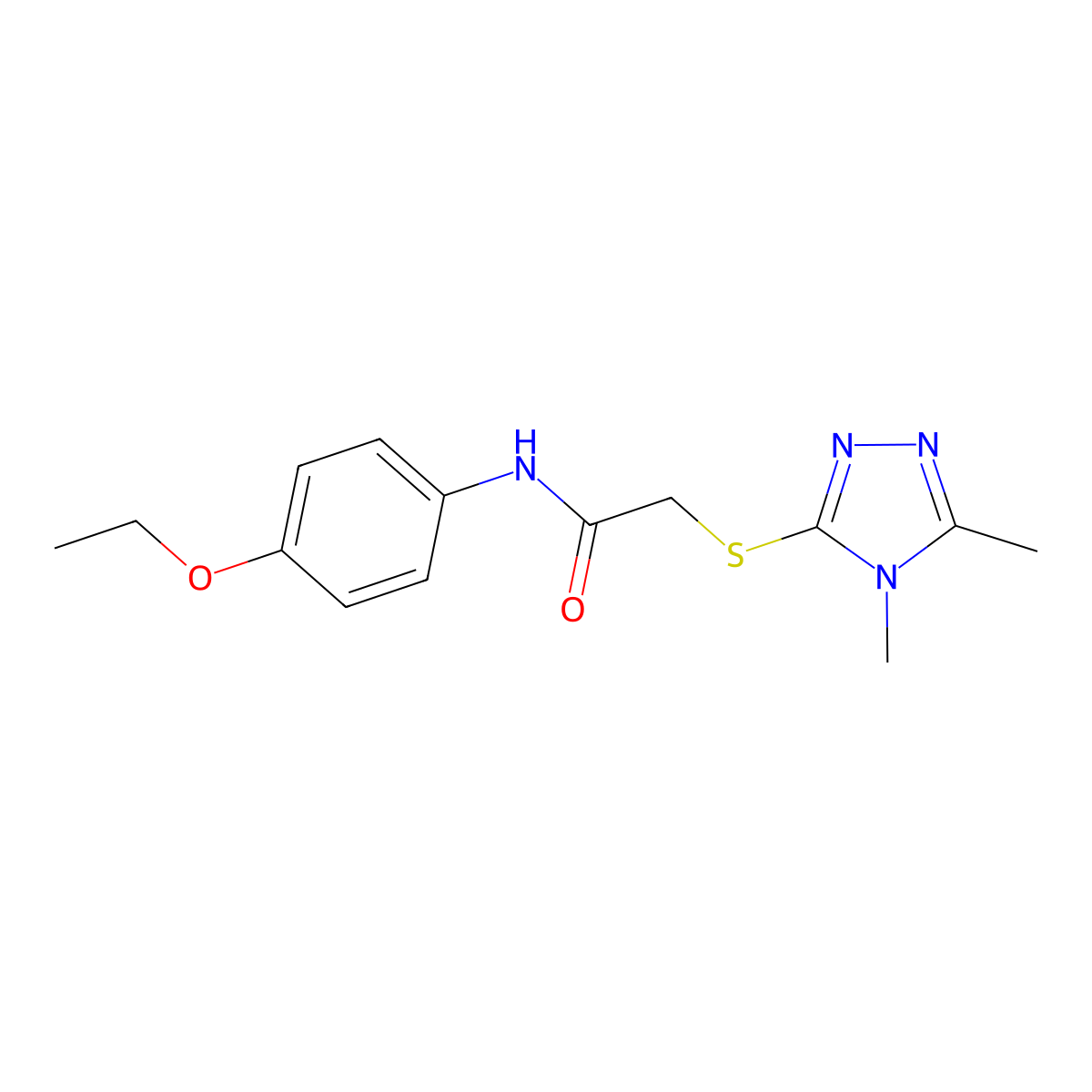2-((4,5-Dimethyl-4H-1,2,4-triazol-3-yl)thio)-N-(4-ethoxyphenyl)acetamide molecular structure, CAS 333417-09-7
