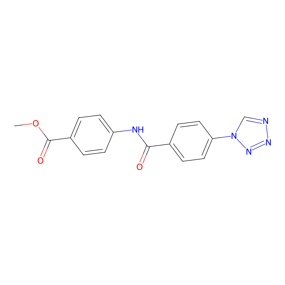 methyl 4-(4-(1H-tetrazol-1-yl)benzamido)benzoate molecular structure, CAS 333418-07-8