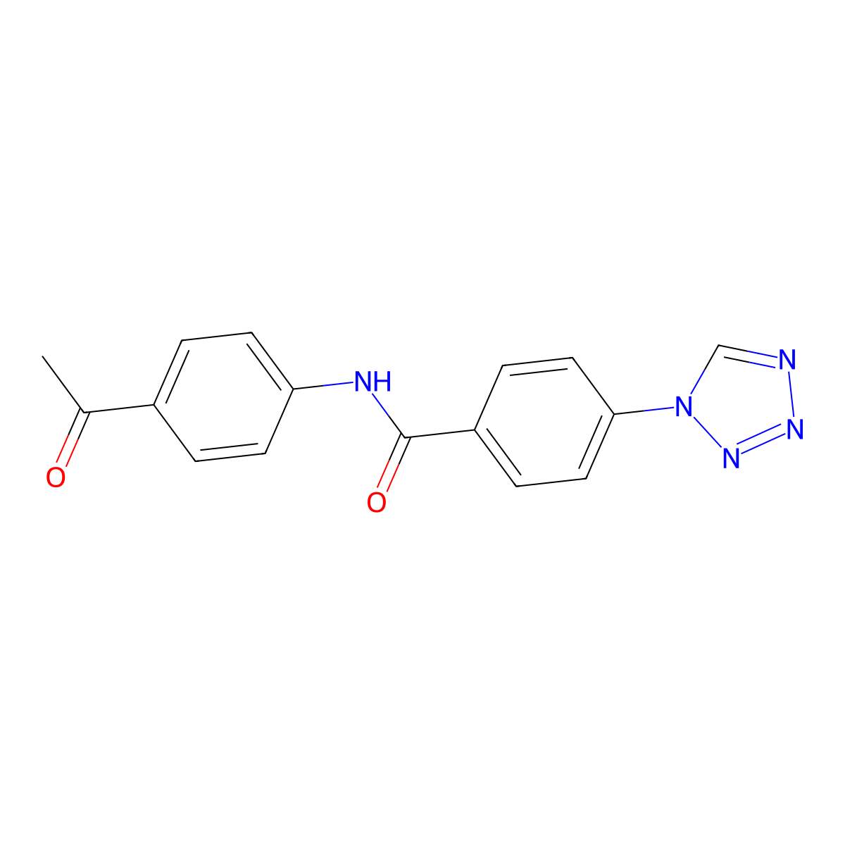 N-(4-acetylphenyl)-4-(1H-tetrazol-1-yl)benzamide molecular structure, CAS 333418-08-9