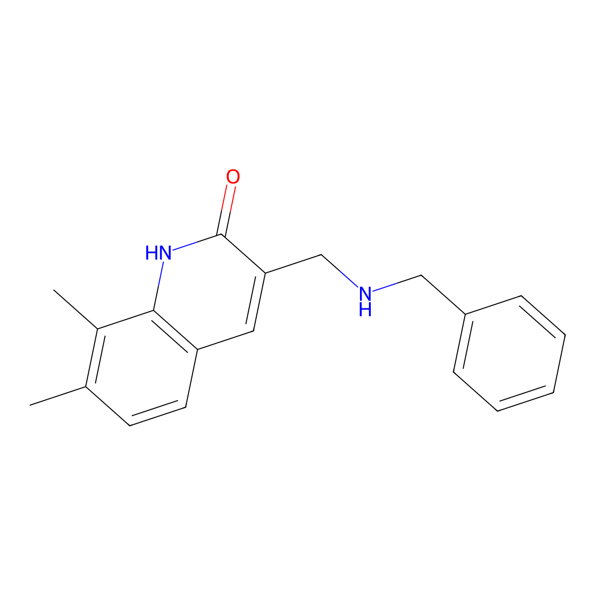3-(Benzylamino-methyl)-7,8-dimethyl-1H-quinolin-2-one molecular structure, CAS 333419-38-8