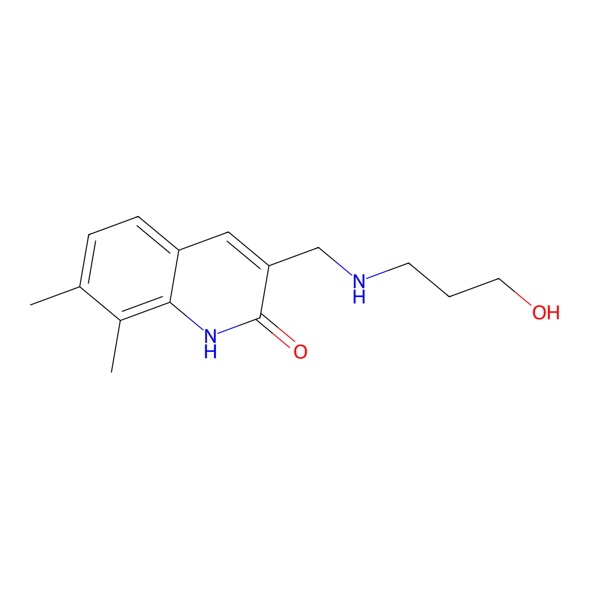 3-[(3-Hydroxy-propylamino)-methyl]-7,8-dimethyl-1H-quinolin-2-one molecular structure, CAS 333419-39-9