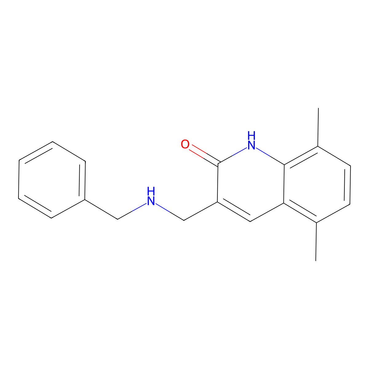 3-(Benzylamino-methyl)-5,8-dimethyl-1H-quinolin-2-one molecular structure, CAS 333419-40-2