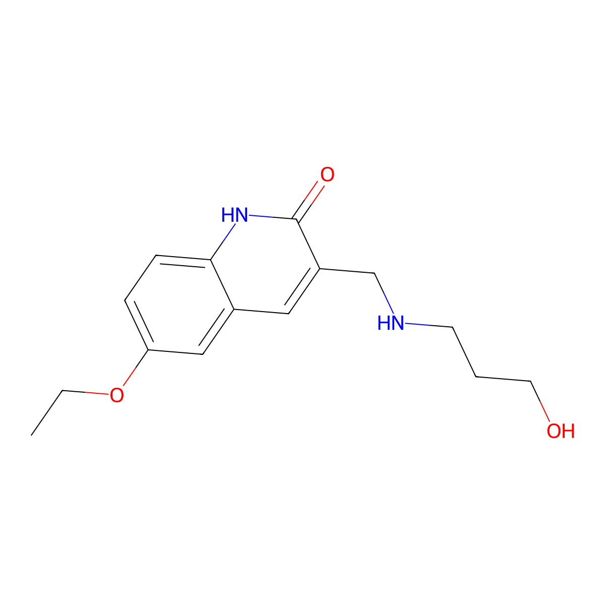 6-Ethoxy-3-[(3-hydroxy-propylamino)-methyl]-1H-quinolin-2-one molecular structure, CAS 333419-45-7
