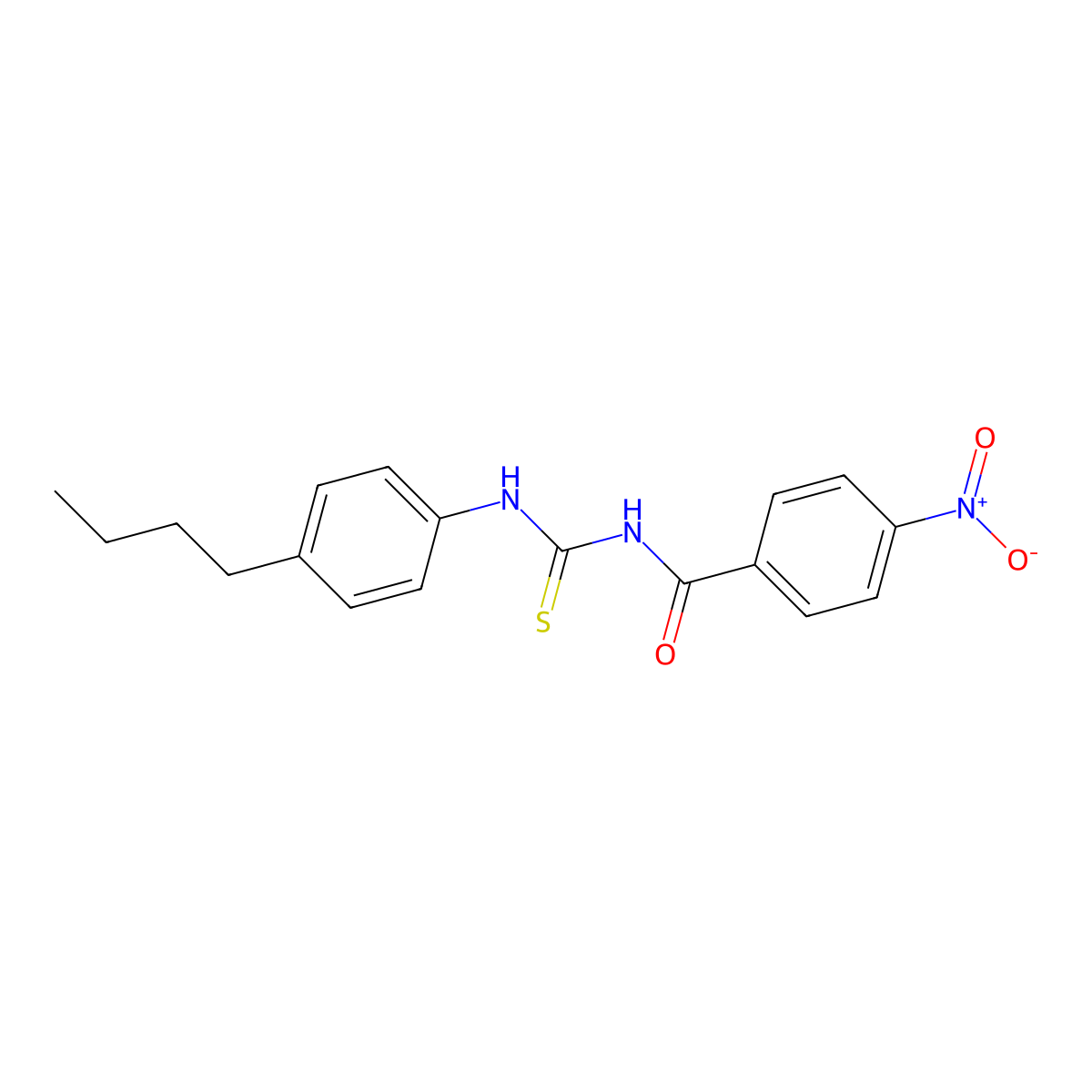 N-[(4-butylphenyl)carbamothioyl]-4-nitrobenzamide molecular structure, CAS 333419-71-9
