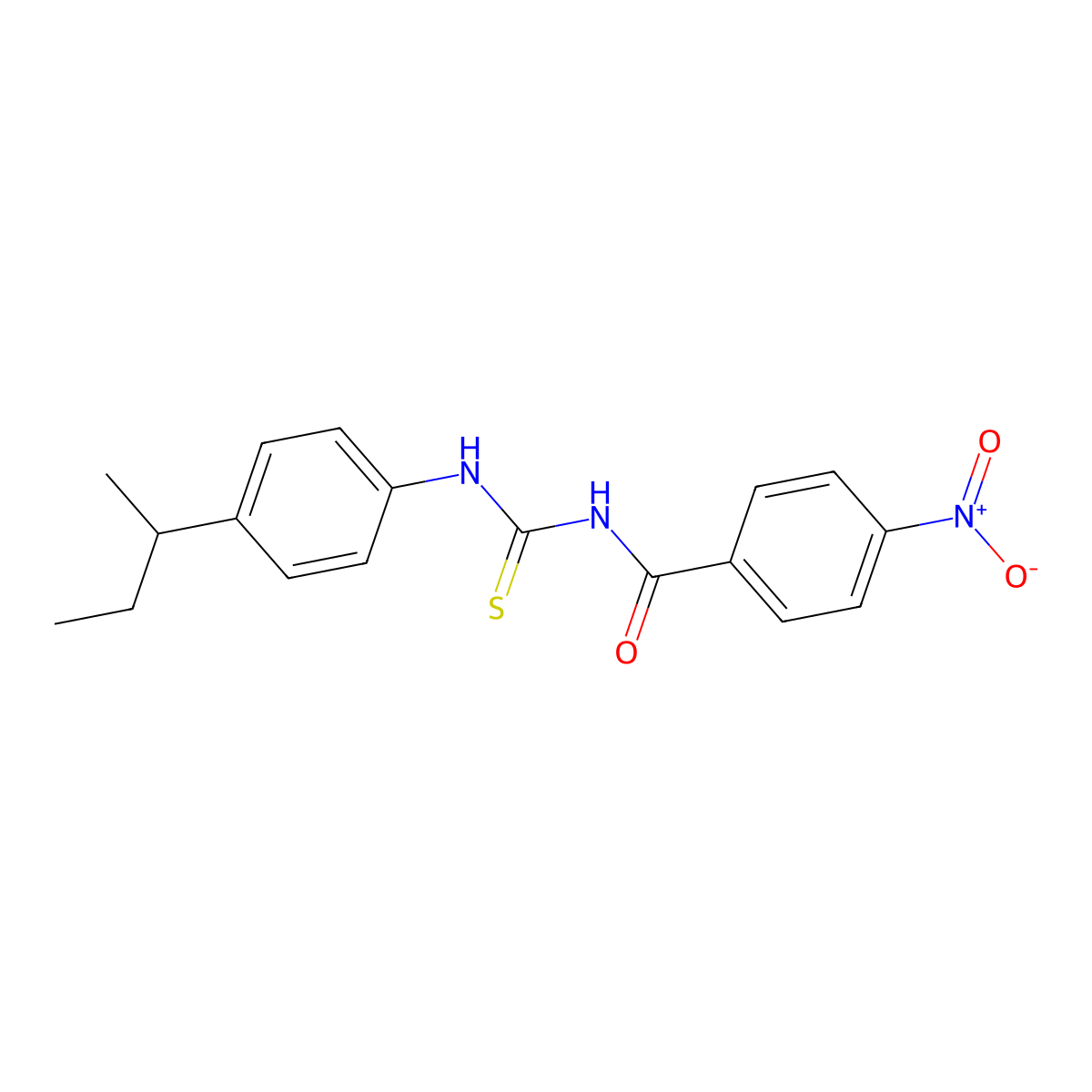 N-[(4-butan-2-ylphenyl)carbamothioyl]-4-nitrobenzamide molecular structure, CAS 333419-72-0