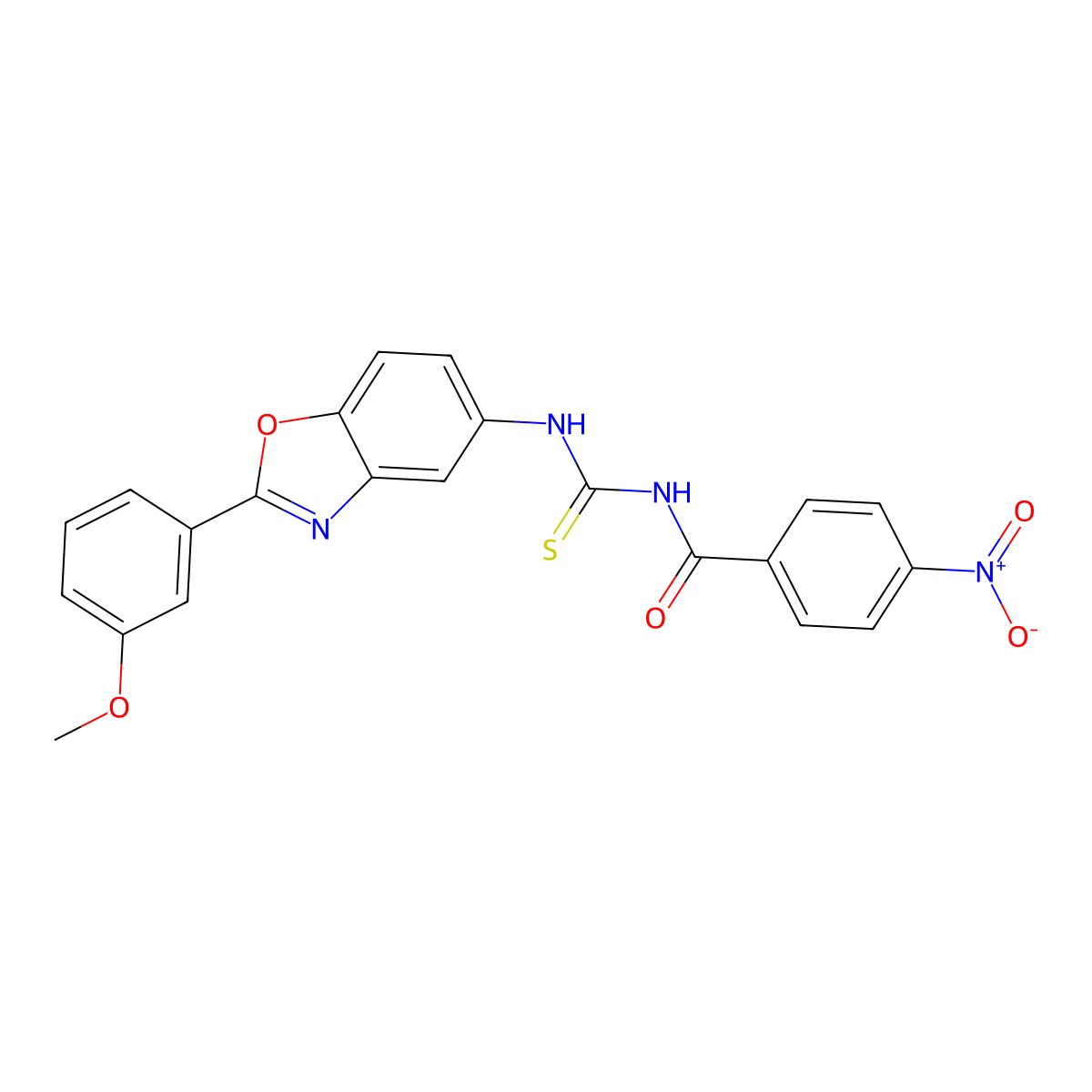 N-[[2-(3-methoxyphenyl)-1,3-benzoxazol-5-yl]carbamothioyl]-4-nitrobenzamide molecular structure, CAS 333419-84-4
