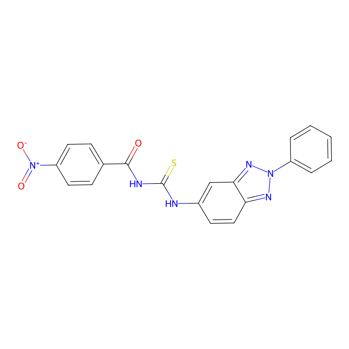 4-nitro-N-[(2-phenylbenzotriazol-5-yl)carbamothioyl]benzamide molecular structure, CAS 333419-85-5
