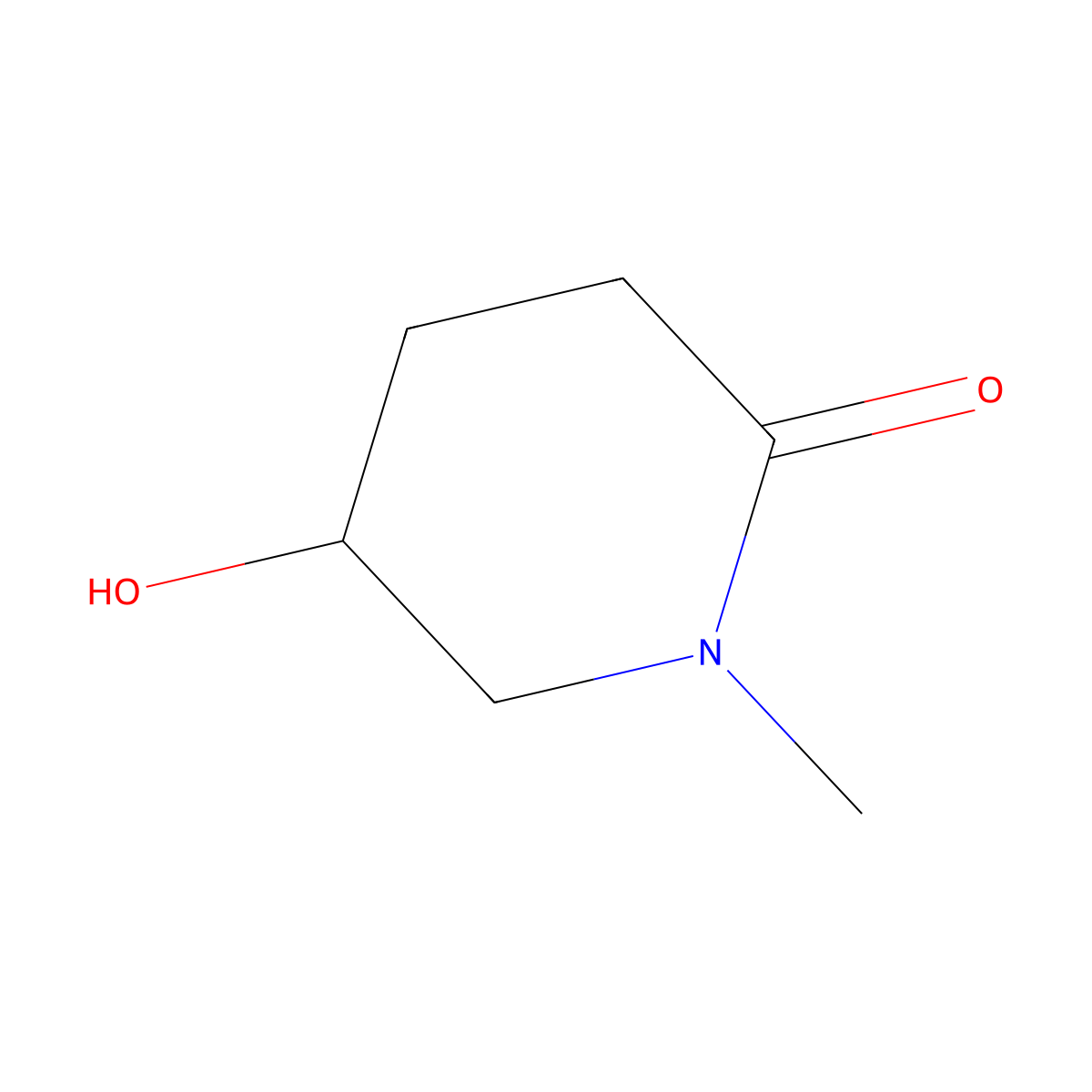 5-Hydroxy-1-methylpiperidin-2-one molecular structure, CAS 33342-01-7