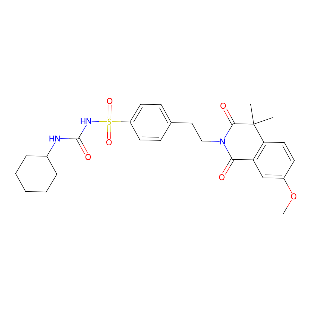 Gliquidone molecular structure, CAS 33342-05-1