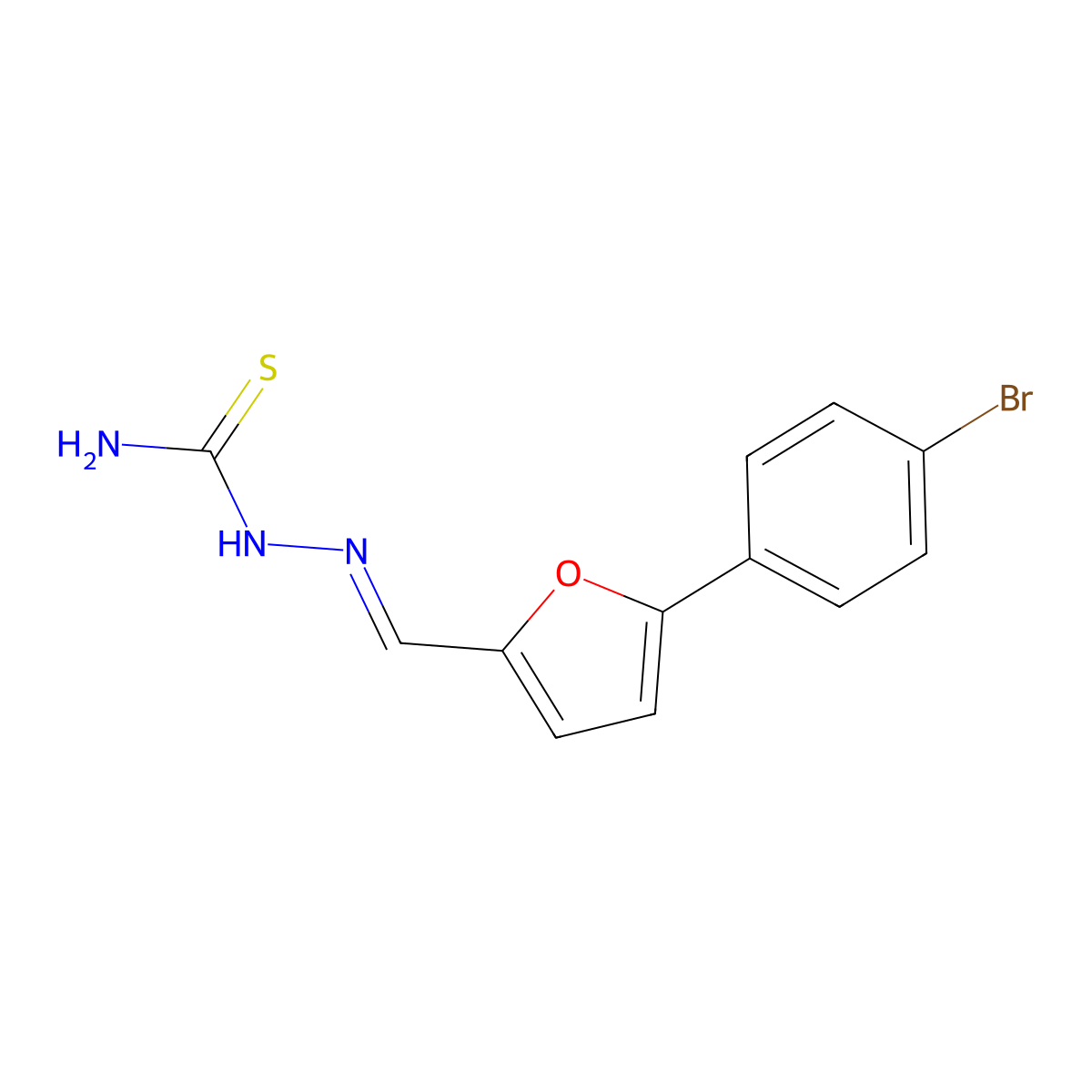 [[5-(4-Bromophenyl)furan-2-yl]methylideneamino]thiourea molecular structure, CAS 33342-21-1