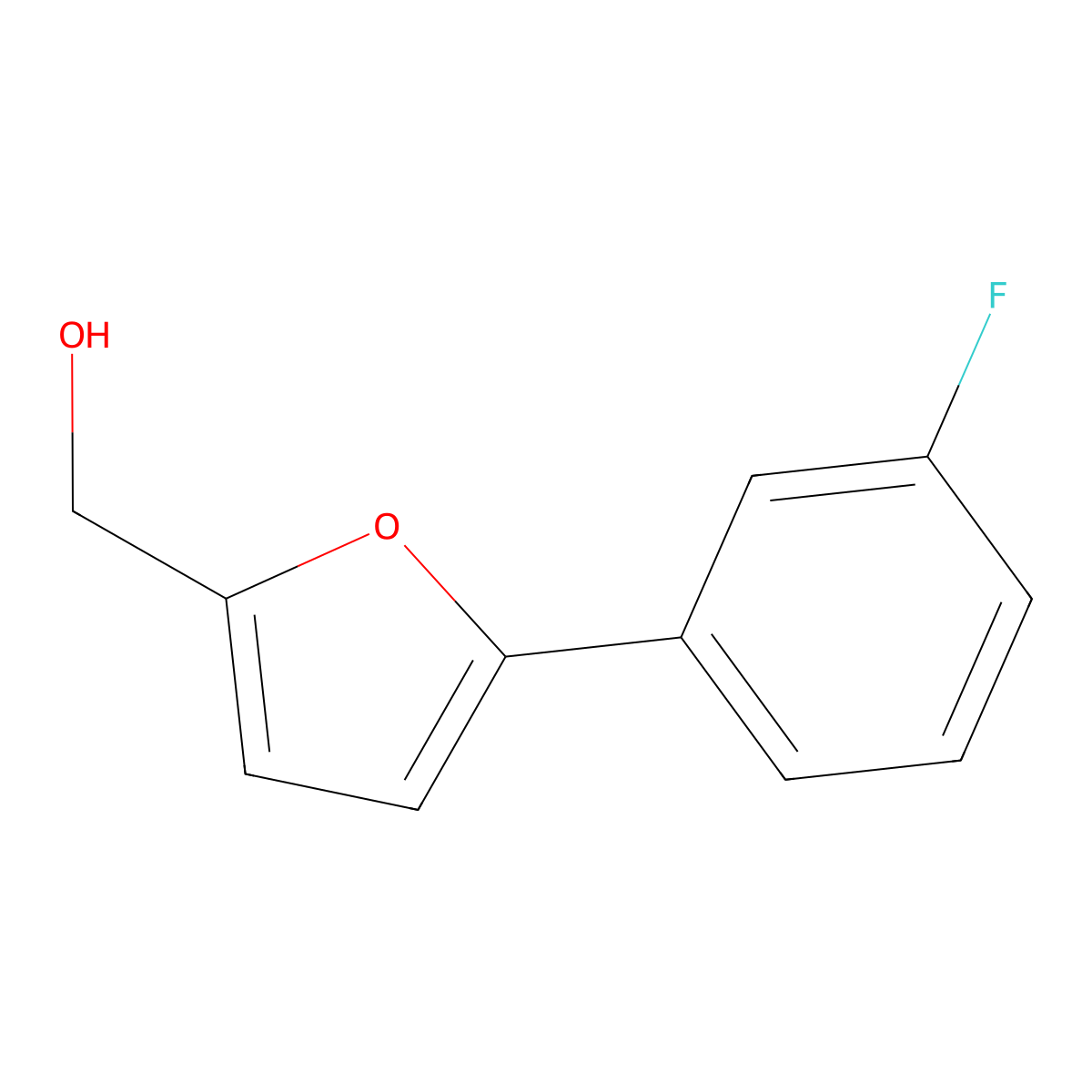 2-Furanmethanol, 5-(3-fluorophenyl)- molecular structure, CAS 33342-27-7