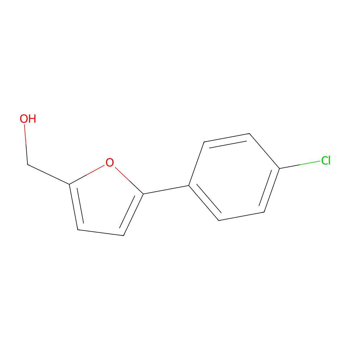 [5-(4-Chlorophenyl)-2-furyl]methanol molecular structure, CAS 33342-29-9