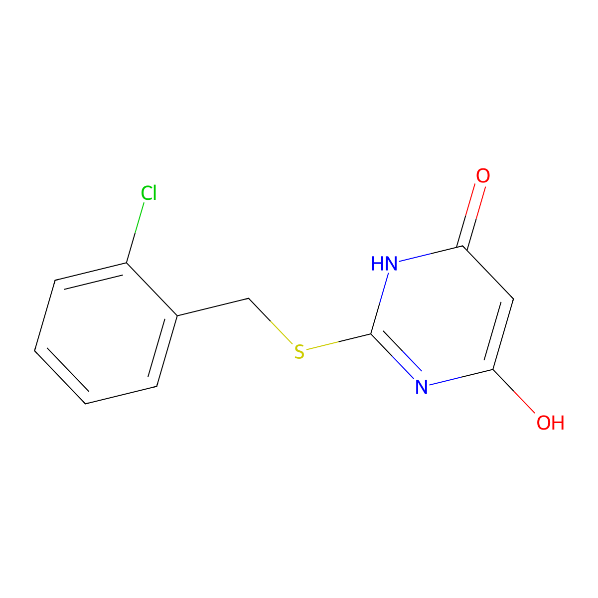 2-[(2-Chlorobenzyl)sulfanyl]pyrimidine-4,6-diol molecular structure, CAS 333420-95-4