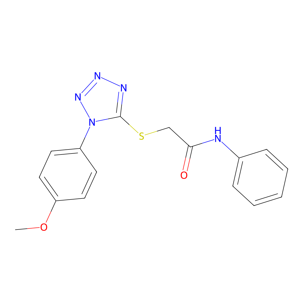 2-[1-(4-methoxyphenyl)tetrazol-5-yl]sulfanyl-N-phenylacetamide molecular structure, CAS 333422-64-3