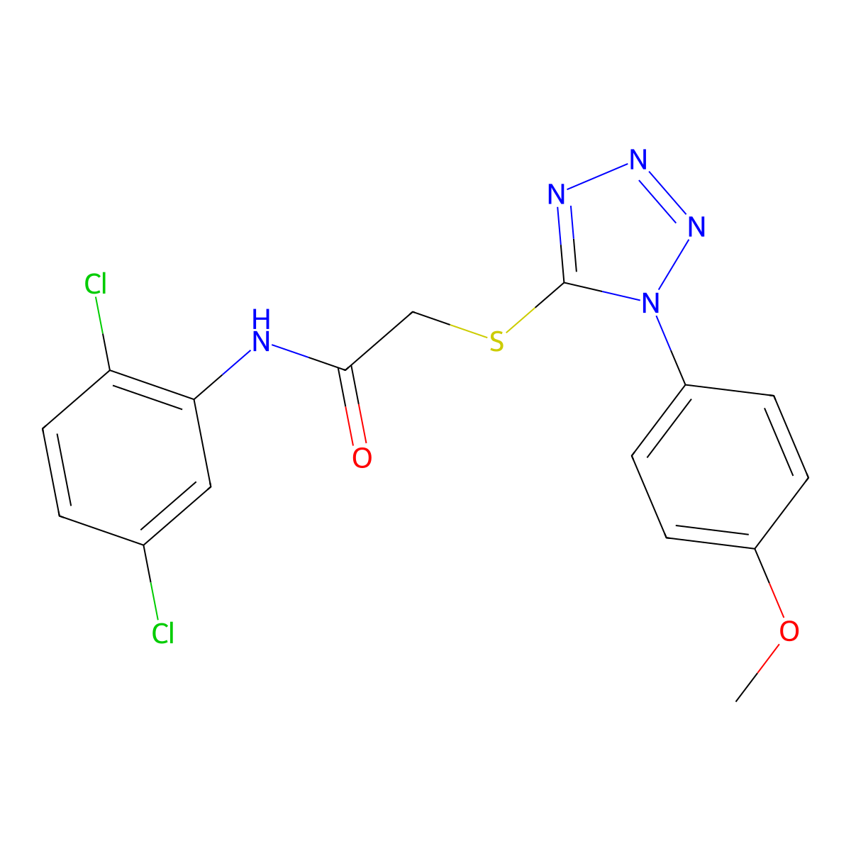 N-(2,5-dichlorophenyl)-2-{[1-(4-methoxyphenyl)-1H-tetrazol-5-yl]sulfanyl}acetamide molecular structure, CAS 333422-78-9