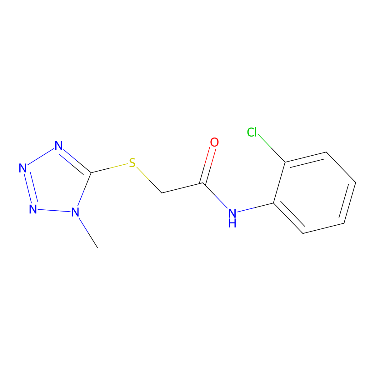 N-(2-chlorophenyl)-2-(1-methyltetrazol-5-yl)sulfanylacetamide molecular structure, CAS 333422-87-0