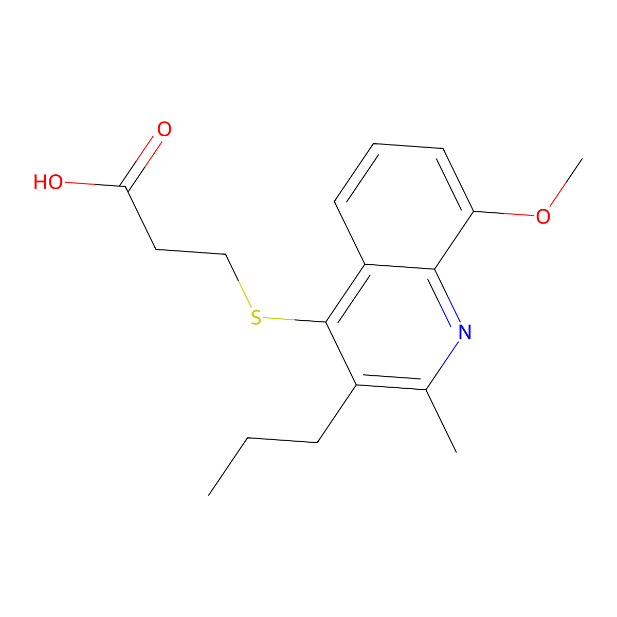 3-(8-Methoxy-2-methyl-3-propylquinolin-4-yl)sulfanylpropanoic acid molecular structure, CAS 333424-03-6