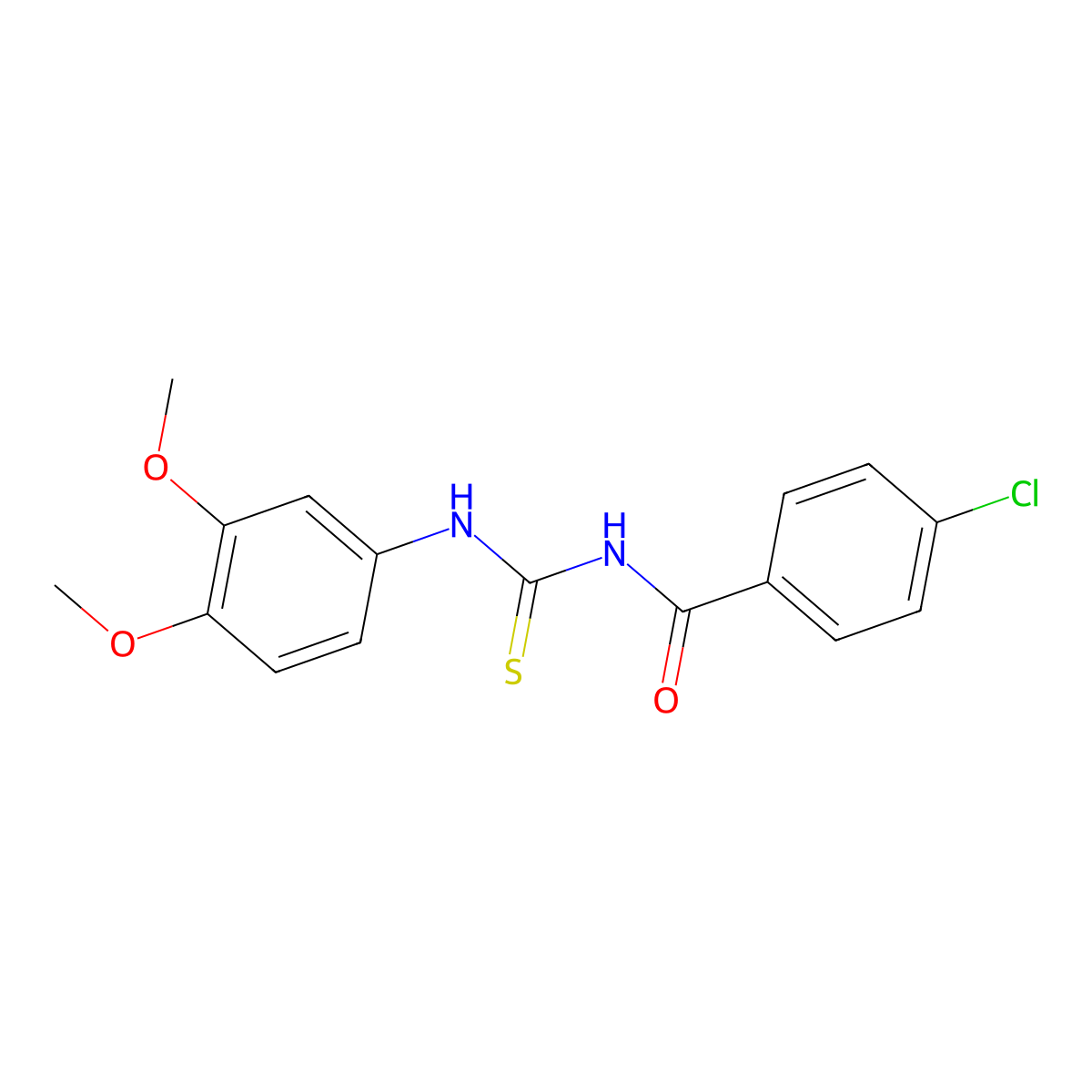4-chloro-N-[(3,4-dimethoxyphenyl)carbamothioyl]benzamide molecular structure, CAS 333424-22-9