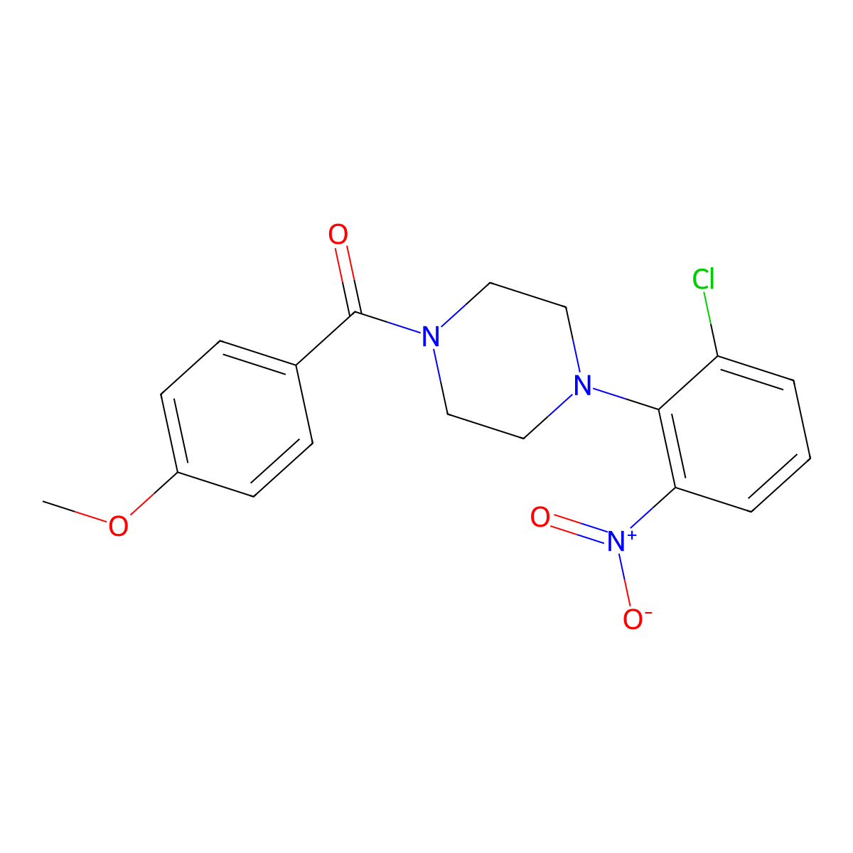 [4-(2-Chloro-6-nitrophenyl)piperazin-1-yl]-(4-methoxyphenyl)methanone molecular structure, CAS 333425-26-6