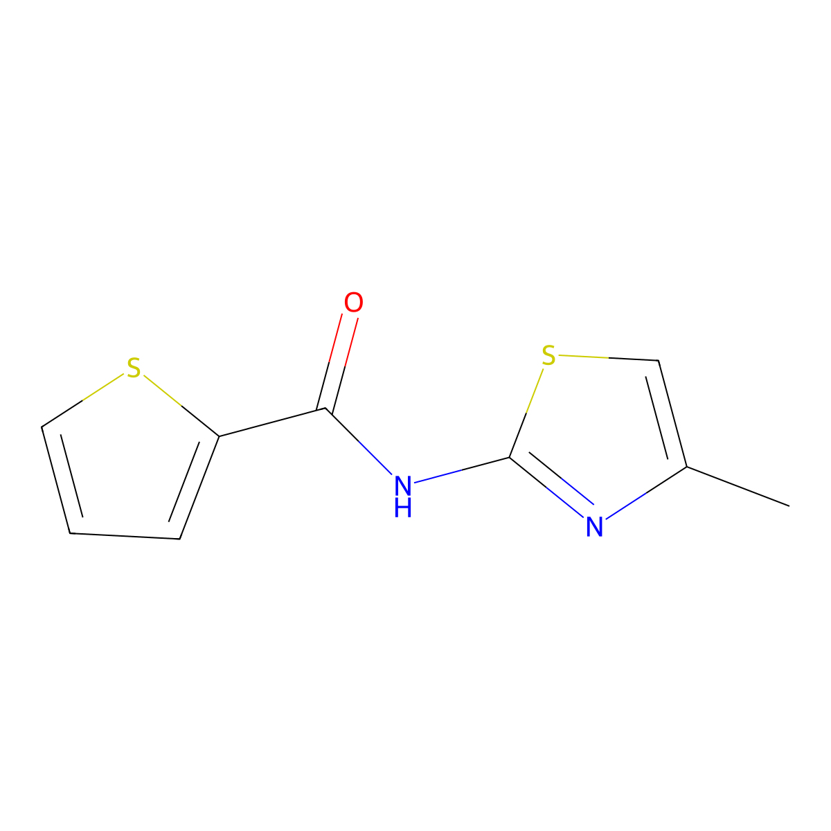 N-(4-methyl-1,3-thiazol-2-yl)-2-thiophenecarboxamide molecular structure, CAS 333426-05-4