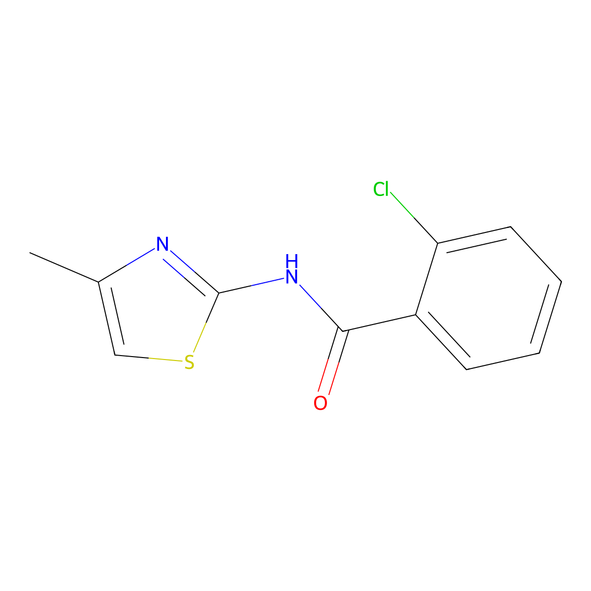 2-chloro-N-(4-methyl-1,3-thiazol-2-yl)benzamide molecular structure, CAS 333426-06-5