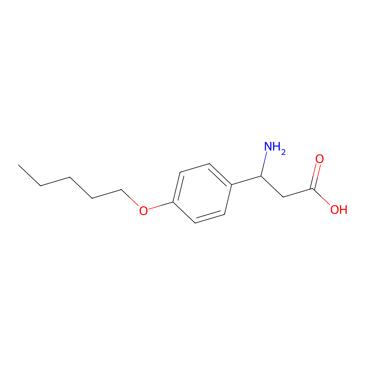 3-Amino-3-[4-(pentyloxy)phenyl]propanoic acid molecular structure, CAS 333429-89-3