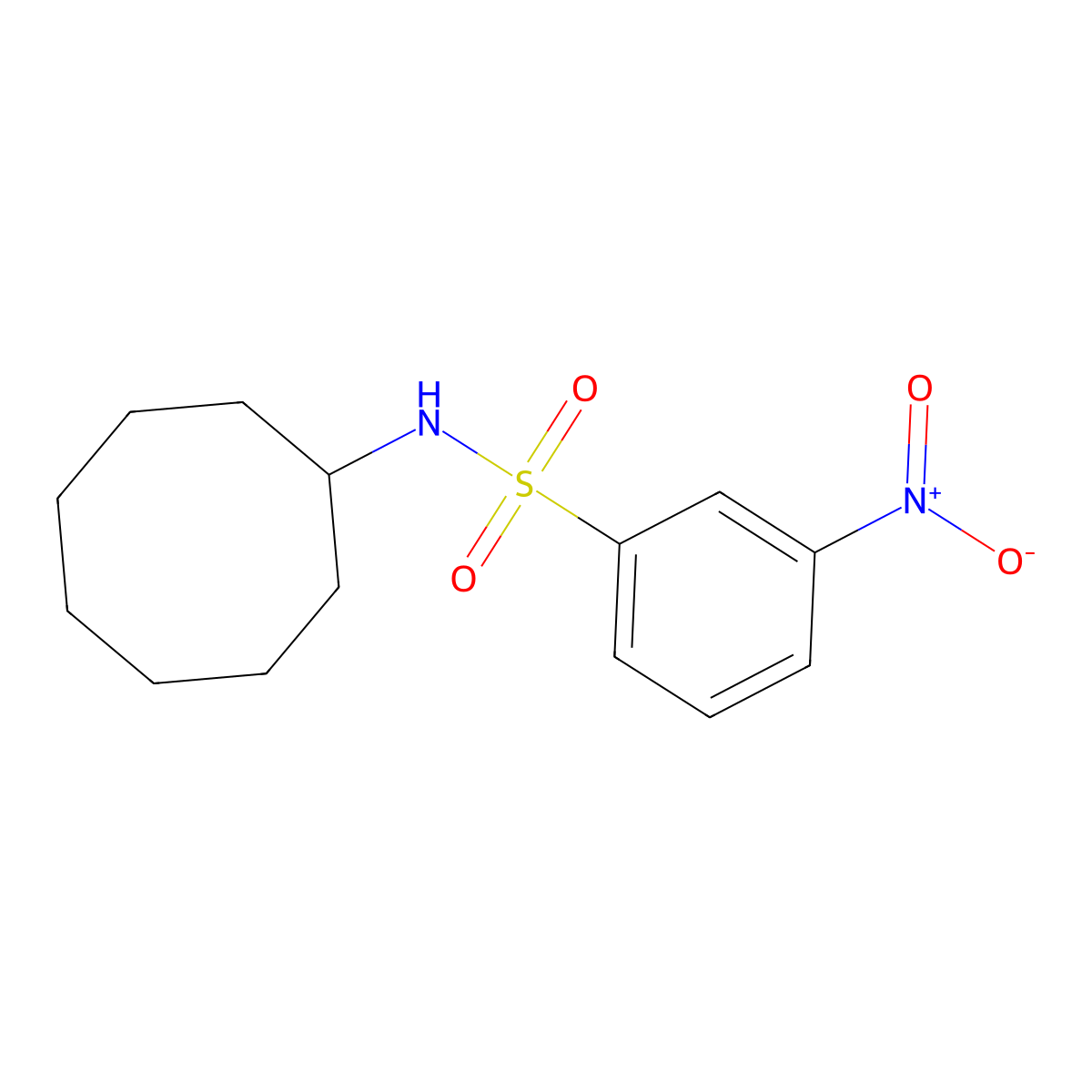 N-cyclooctyl-3-nitrobenzenesulfonamide molecular structure, CAS 333429-93-9